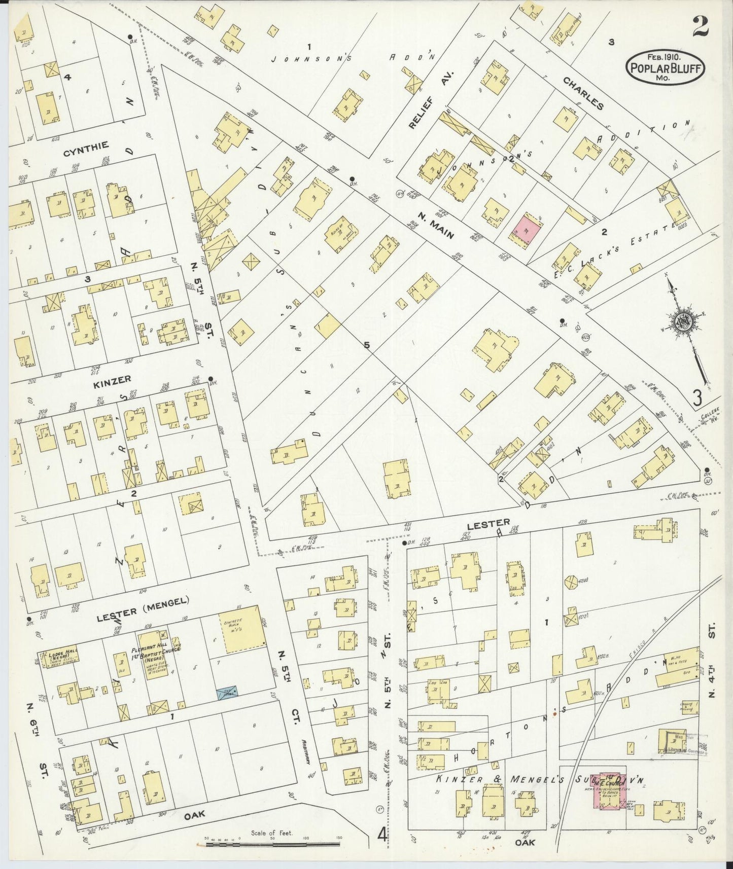 Sanborn Fire Insurance Map from Poplar Bluff, Butler County, Missouri (1910), Sheet #0002 - Historic Sanborn Fire Insurance Map Print, vintage old map wall art, antique decor, genealogy gift, Missouri Missouri map