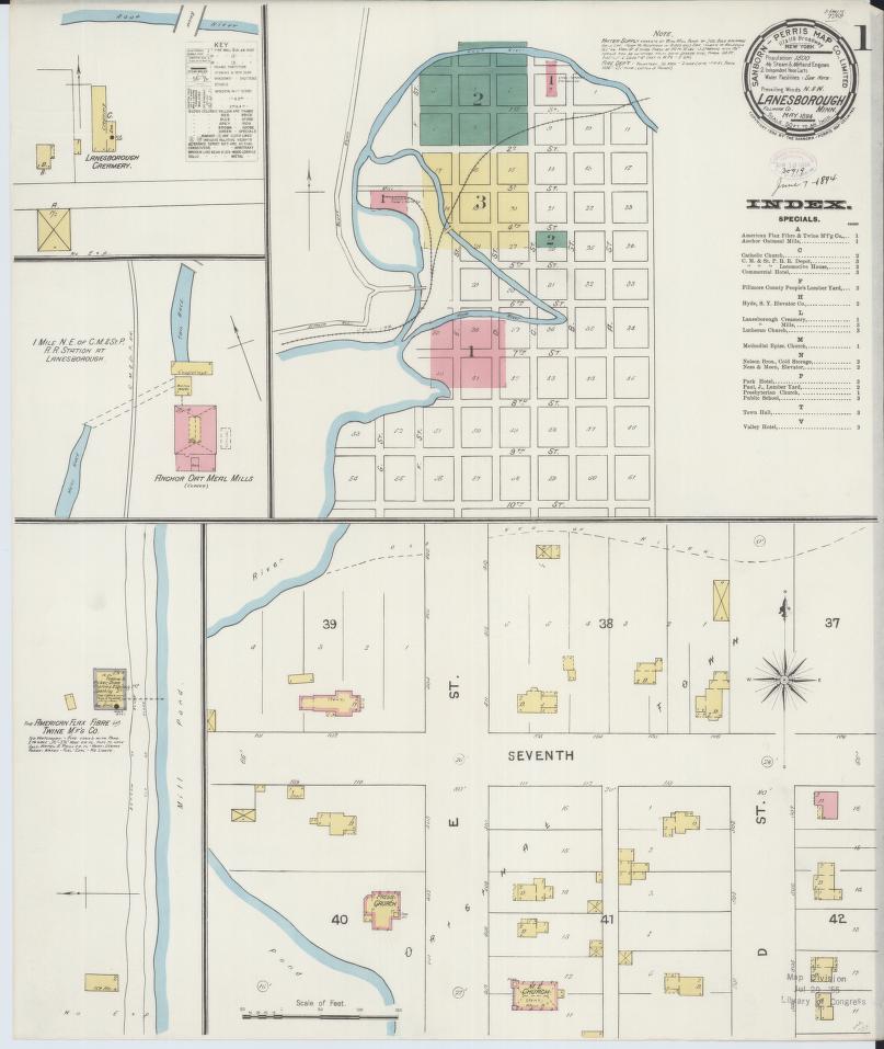 Sanborn Fire Insurance Map from Lanesboro, Fillmore County, Minnesota. (1894) – Map View