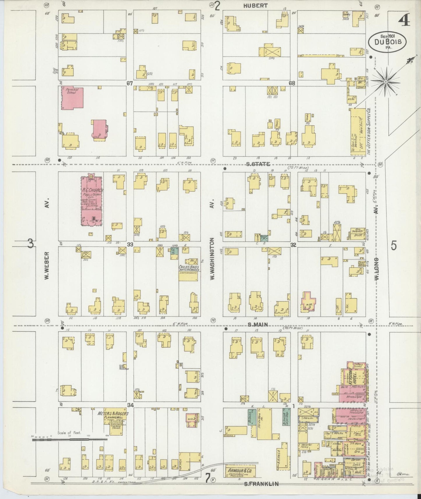Sanborn Fire Insurance Map from Du Bois, Clearfield County, Pennsylvania (1901), Sheet #0004 - Historic Sanborn Fire Insurance Map Print, vintage old map wall art, antique decor, genealogy gift, Pennsylvania Pennsylvania map