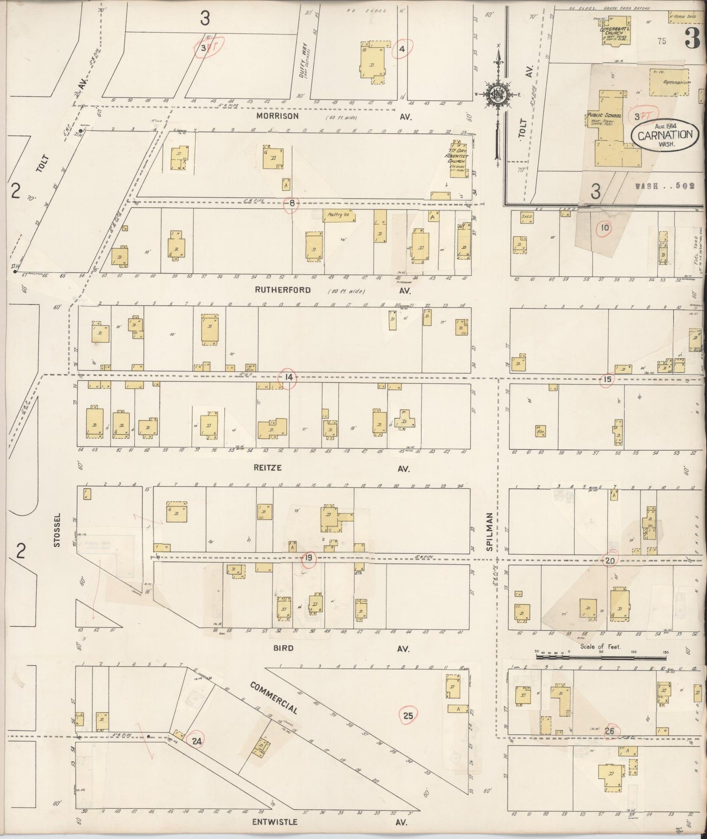 Sanborn Fire Insurance Map from Carnation, King County, Washington (1930), Sheet #0003 - Complete Map Set gallery image, historic Sanborn map, vintage wall art, Washington Washington