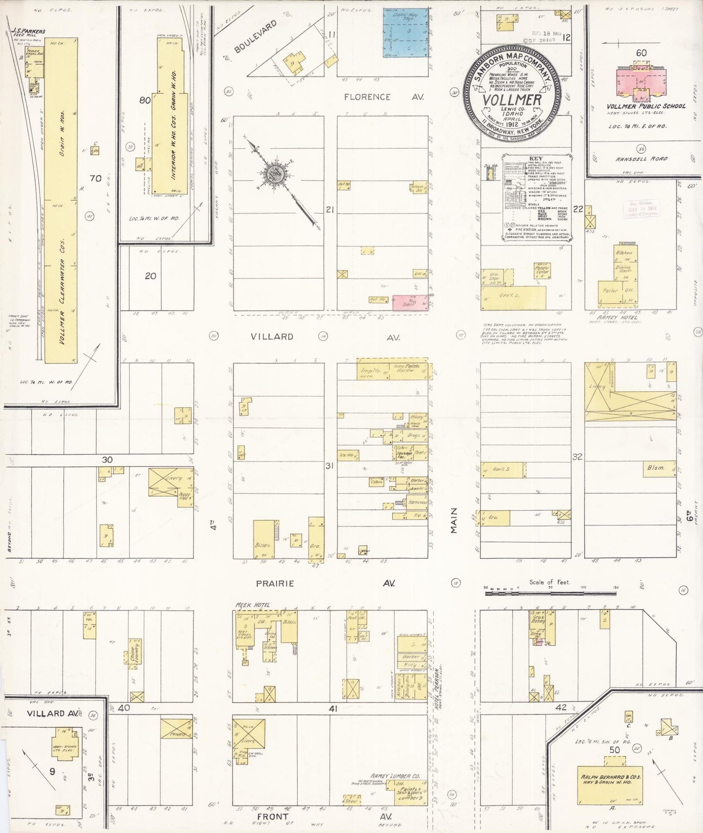 Sanborn Fire Insurance Map from Vollmer, Latab County, Idaho (1912), Sheet #0001 - Historic Sanborn Fire Insurance Map Print, vintage old map wall art, antique decor, genealogy gift, Idaho Idaho map