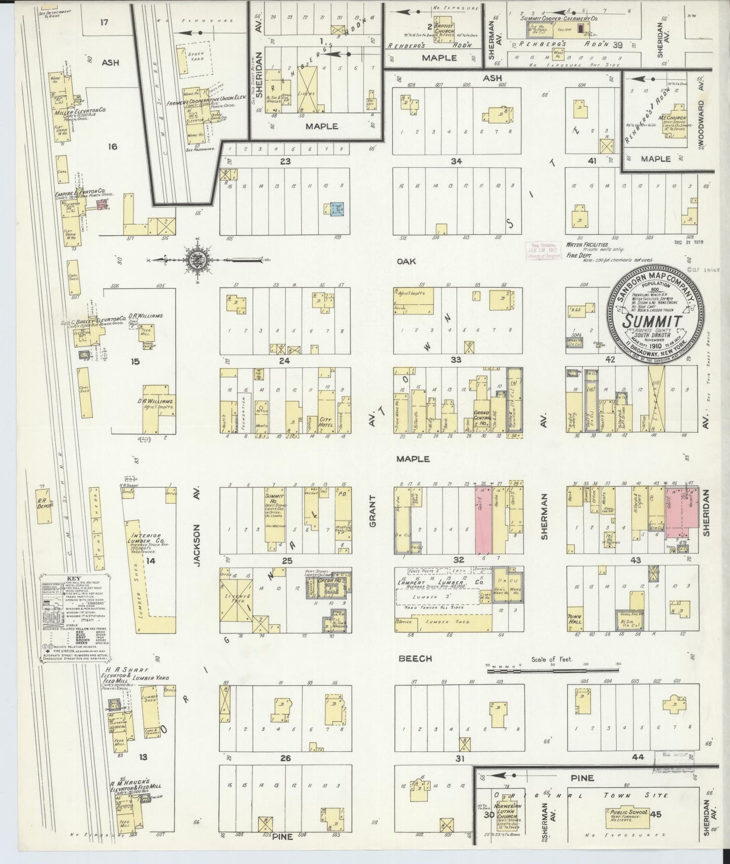 Sanborn Fire Insurance Map from Summit, Roberts County, South Dakota. (1910) – Historic Sanborn Fire Insurance Map Print