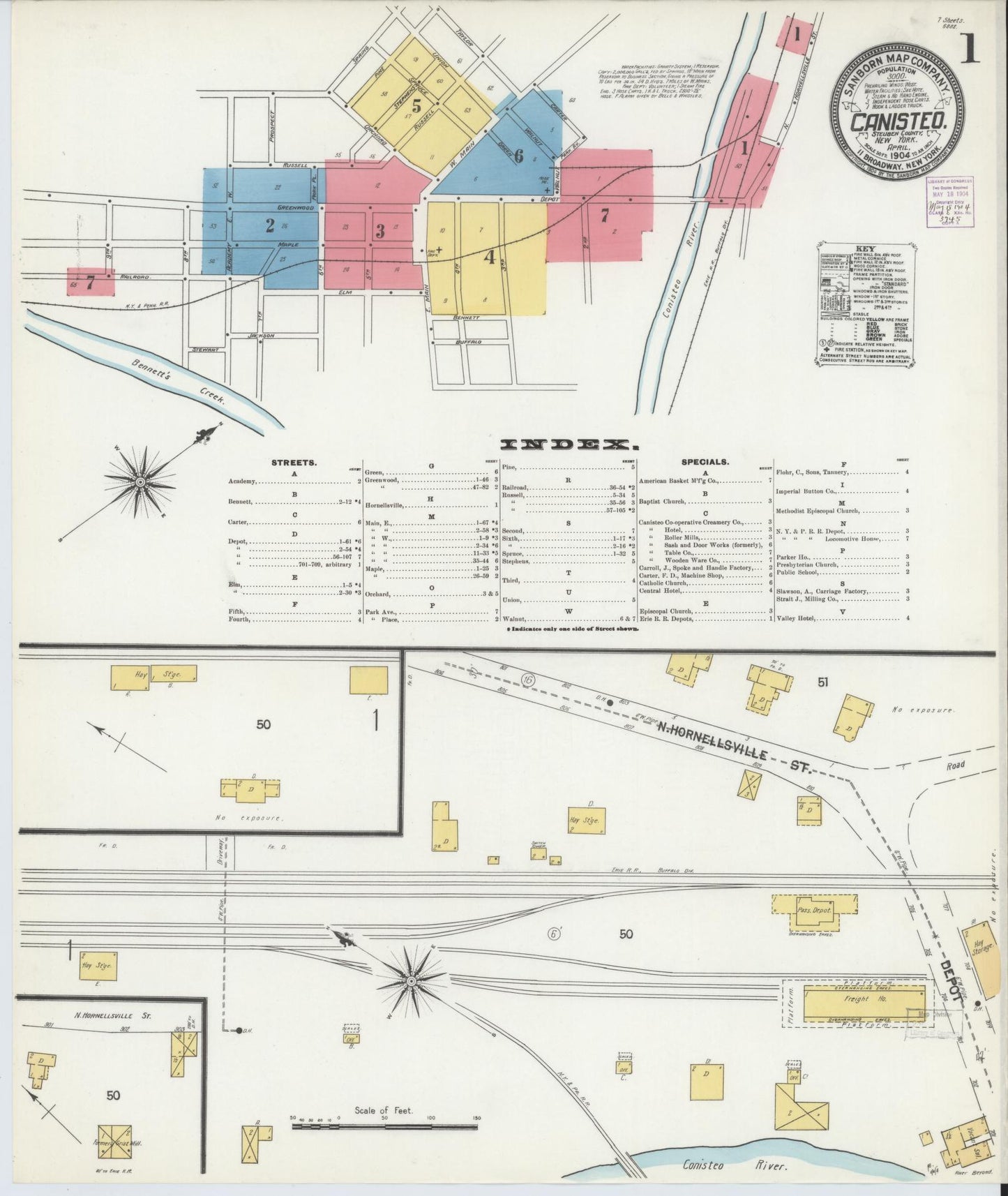 Sanborn Fire Insurance Map from Canisteo, Steuben County, New York. (1904) – Historic Sanborn Fire Insurance Map Print