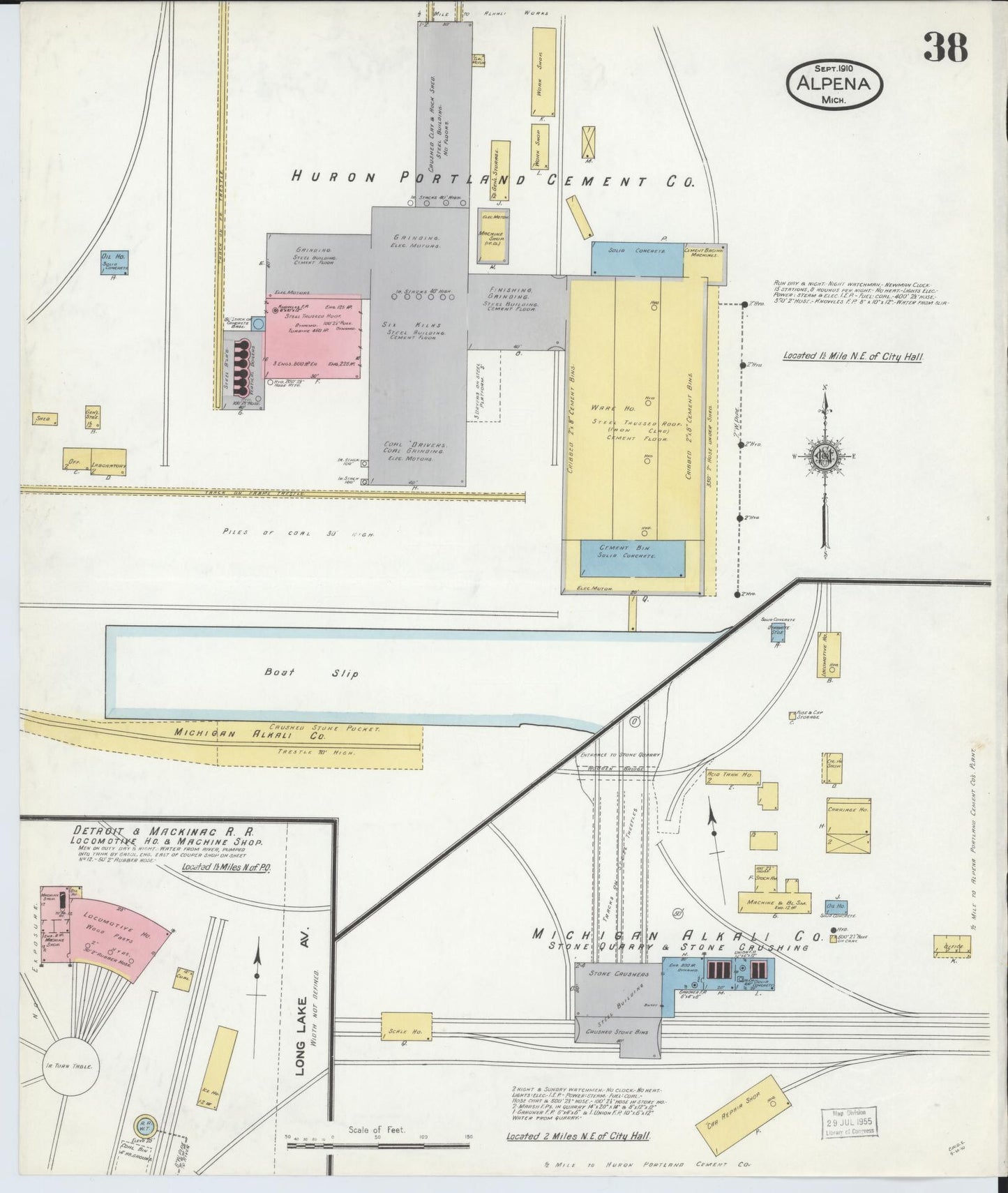 Sanborn Fire Insurance Map from Alpena, Alpena County, Michigan (1910), Sheet #0038 - Historic Sanborn Fire Insurance Map Print, vintage old map wall art, antique decor, genealogy gift, Michigan Michigan map