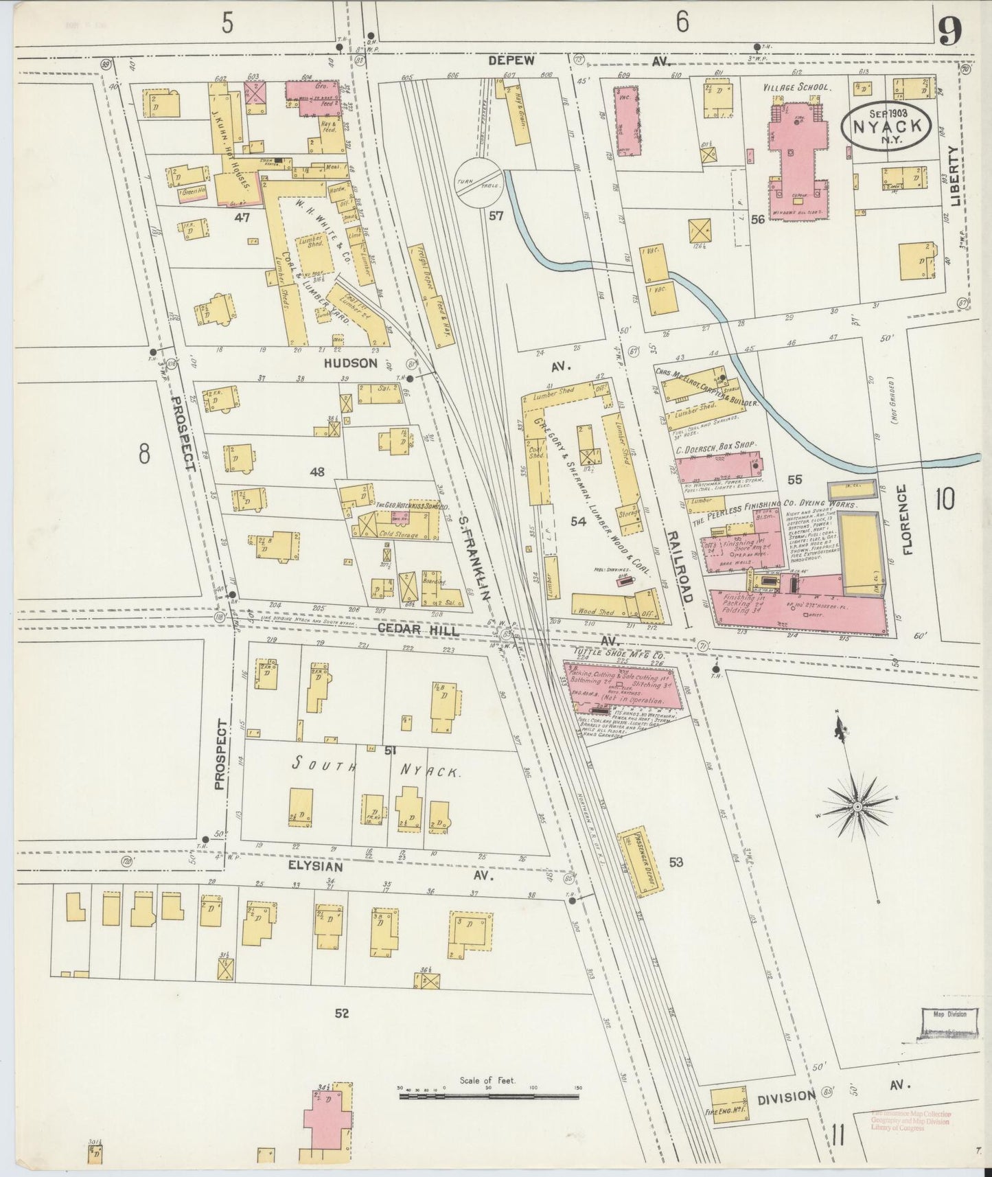 Sanborn Fire Insurance Map from Nyack, Rockland County, New York. (1903), Sheet #0009