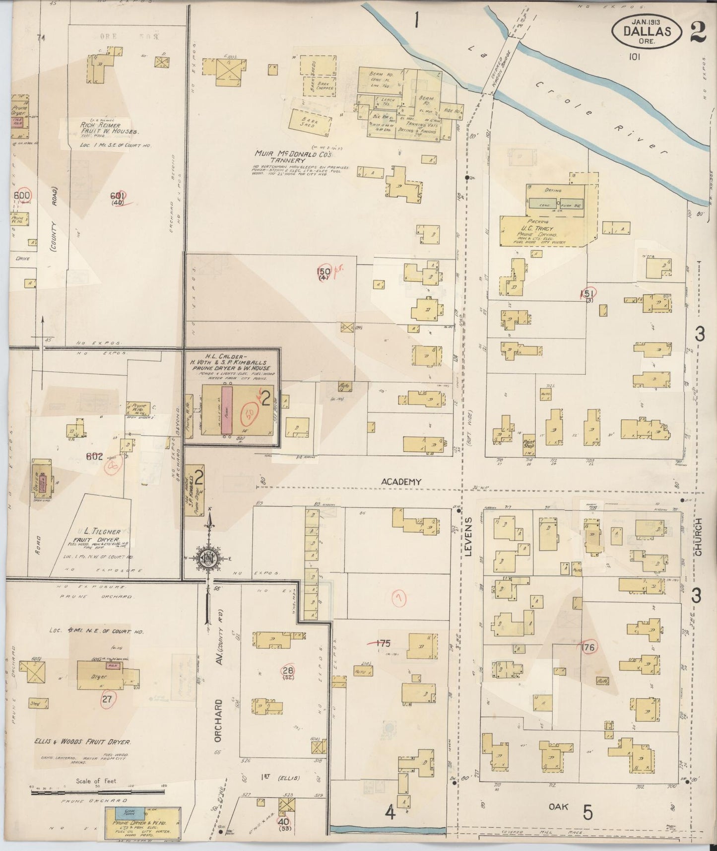 Sanborn Fire Insurance Map from Dallas, Polk County, Oregon (1939), Sheet #0002 - Historic Sanborn Fire Insurance Map Print, vintage old map wall art, antique decor, genealogy gift, Oregon Oregon map