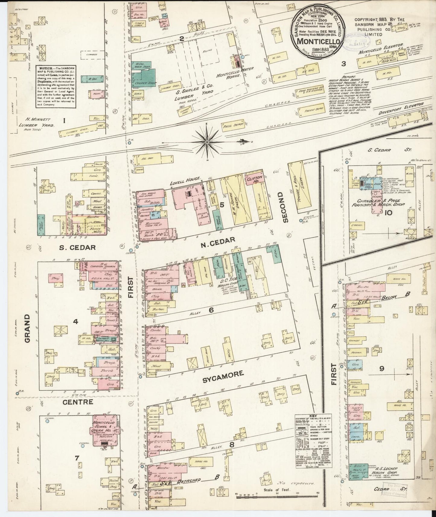 Sanborn Fire Insurance Map from Monticello, Jones County, Iowa. (1883) – Map View