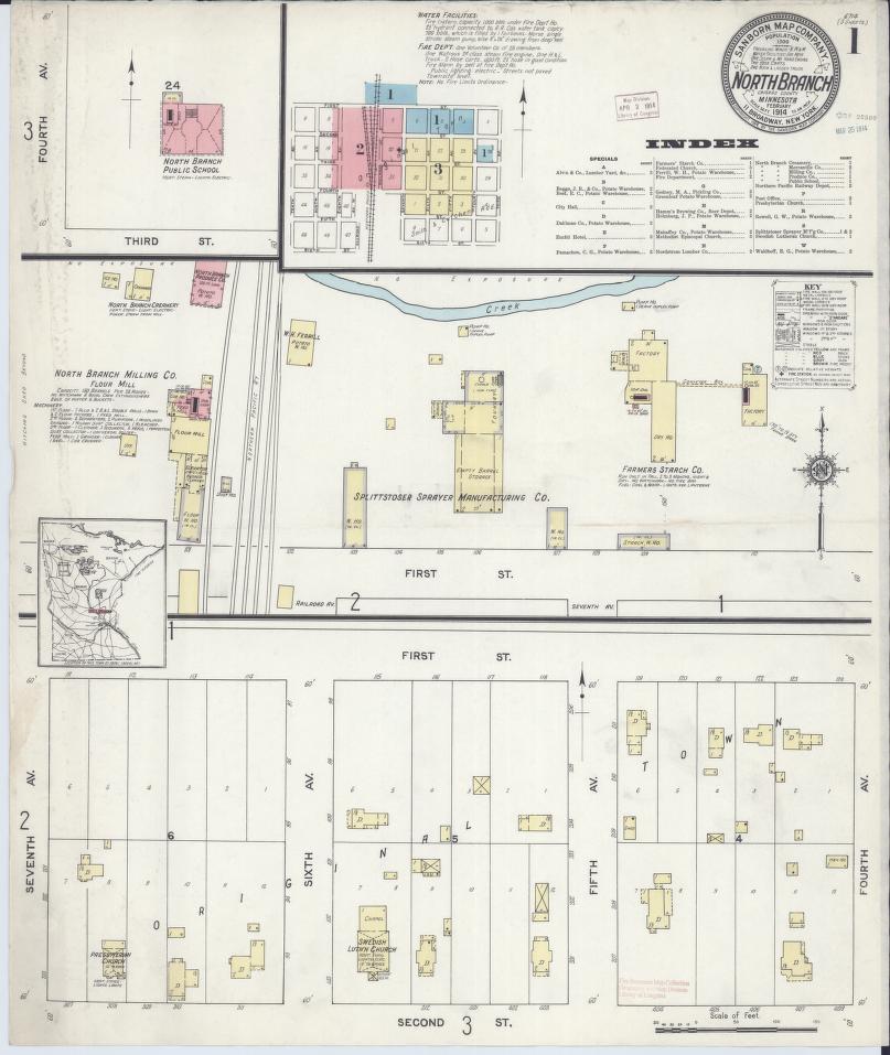 Sanborn Fire Insurance Map from North Branch, Chisago County, Minnesota. (1914) – Map View