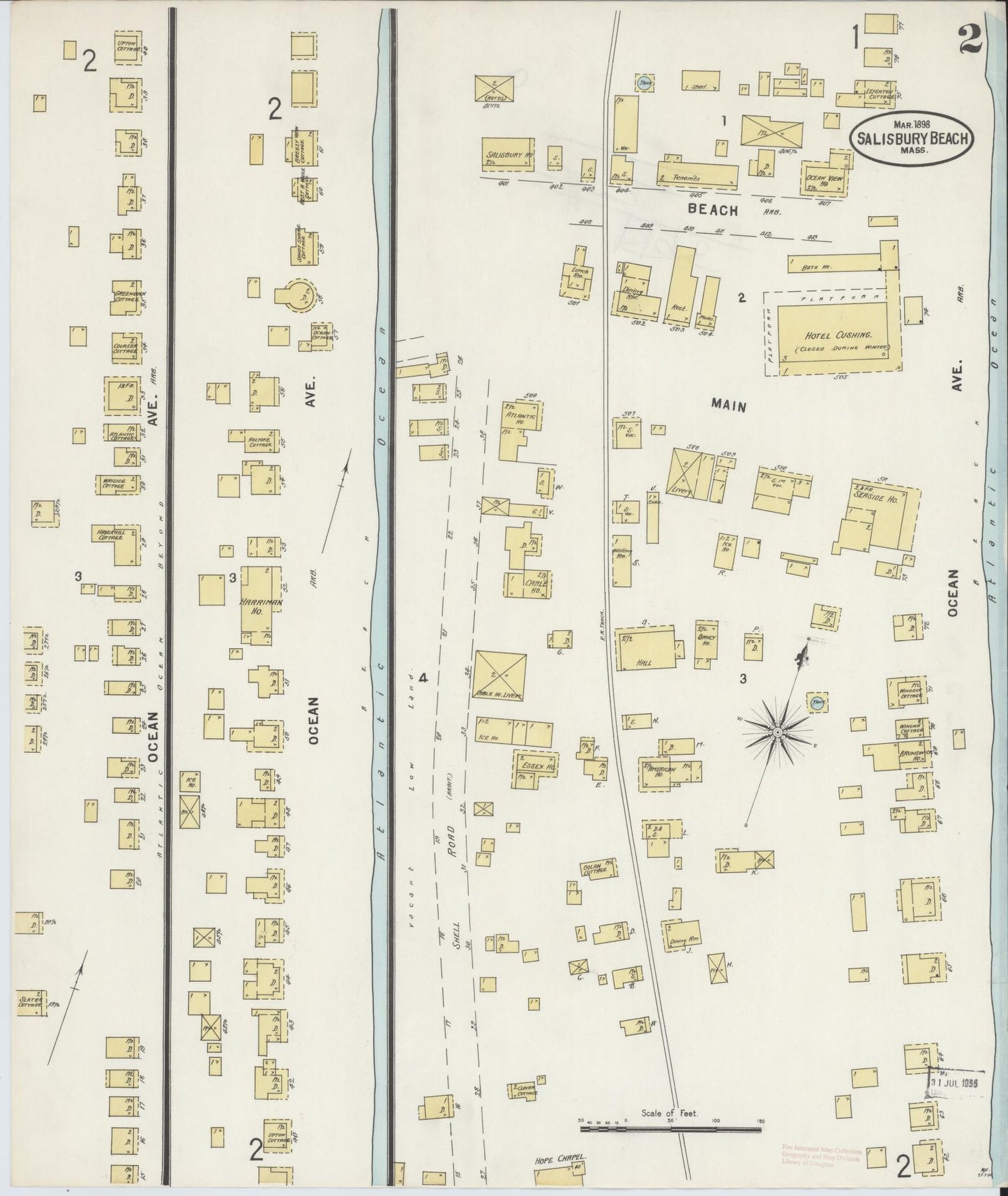Sanborn Fire Insurance Map from Salisbury, Essex County, Massachusetts (1898), Sheet #0002 - Complete Map Set gallery image, historic Sanborn map, vintage wall art, Massachusetts Massachusetts
