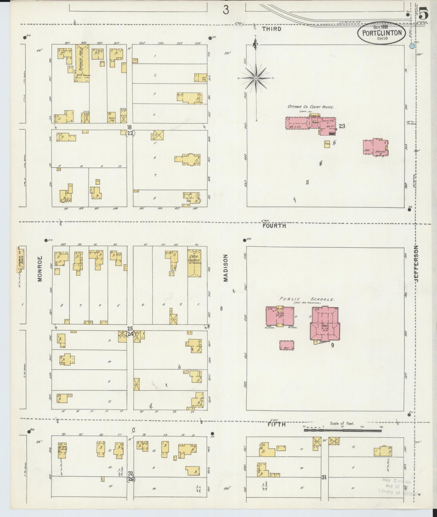 Sanborn Fire Insurance Map from Port Clinton, Ottawa County, Ohio (1898), Sheet #0005 - Complete Map Set gallery image, historic Sanborn map, vintage wall art, Ohio Ohio