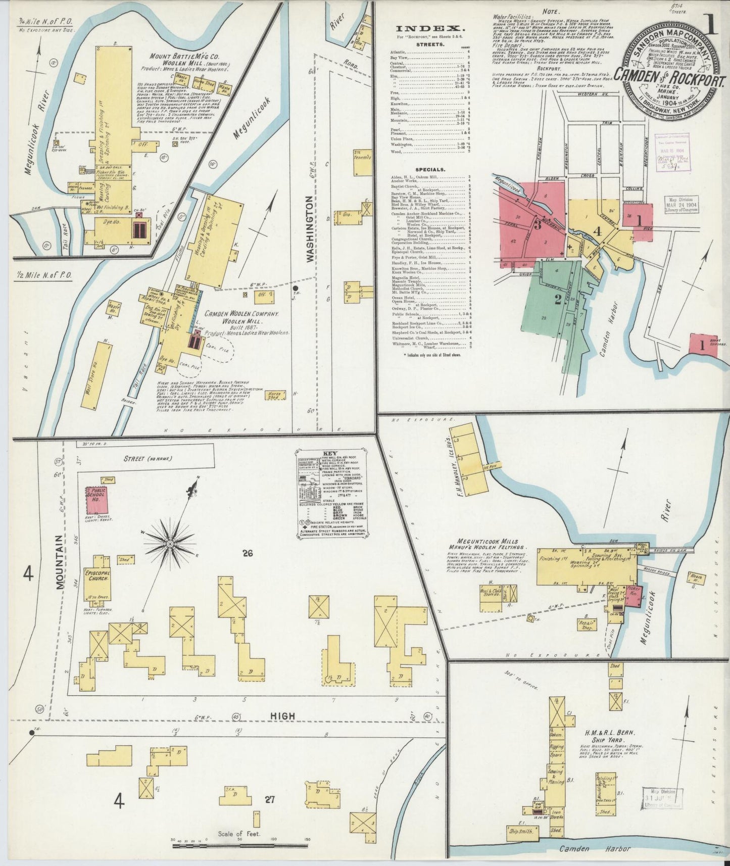 Sanborn Fire Insurance Map from Camden, Knox County, Maine. (1904) – Historic Sanborn Fire Insurance Map Print
