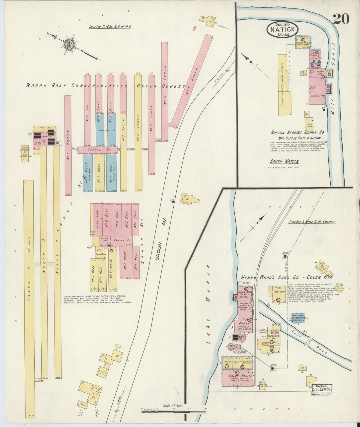 Sanborn Fire Insurance Map from Natick, Middlesex County, Massachusetts (1915), Sheet #0020 - Complete Map Set gallery image, historic Sanborn map, vintage wall art, Massachusetts Massachusetts