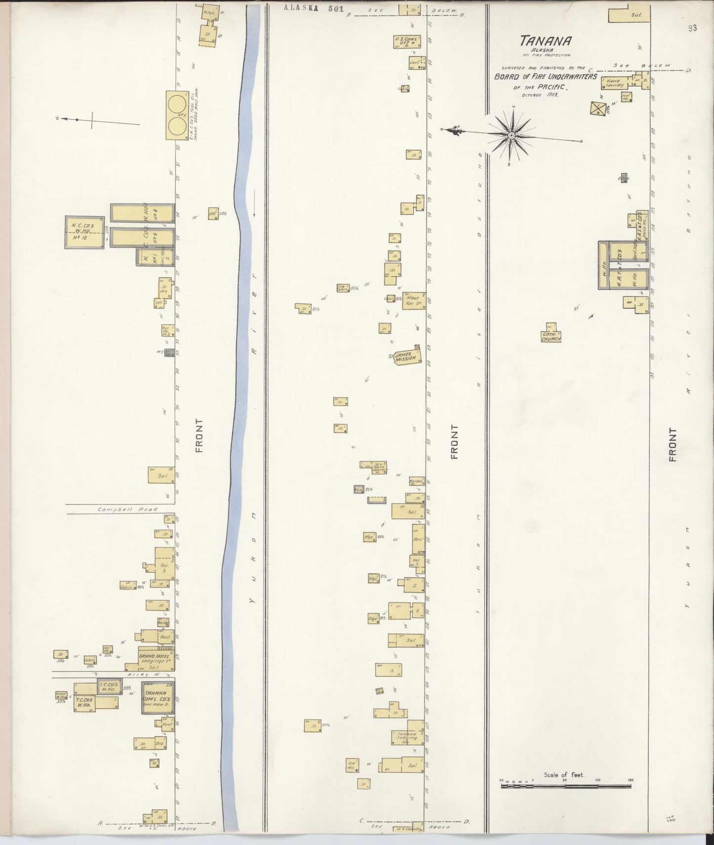 Sanborn Fire Insurance Map from Tanana, Yukon-koyukuk Census Division, Alaska. (1908) – Historic Sanborn Fire Insurance Map Print