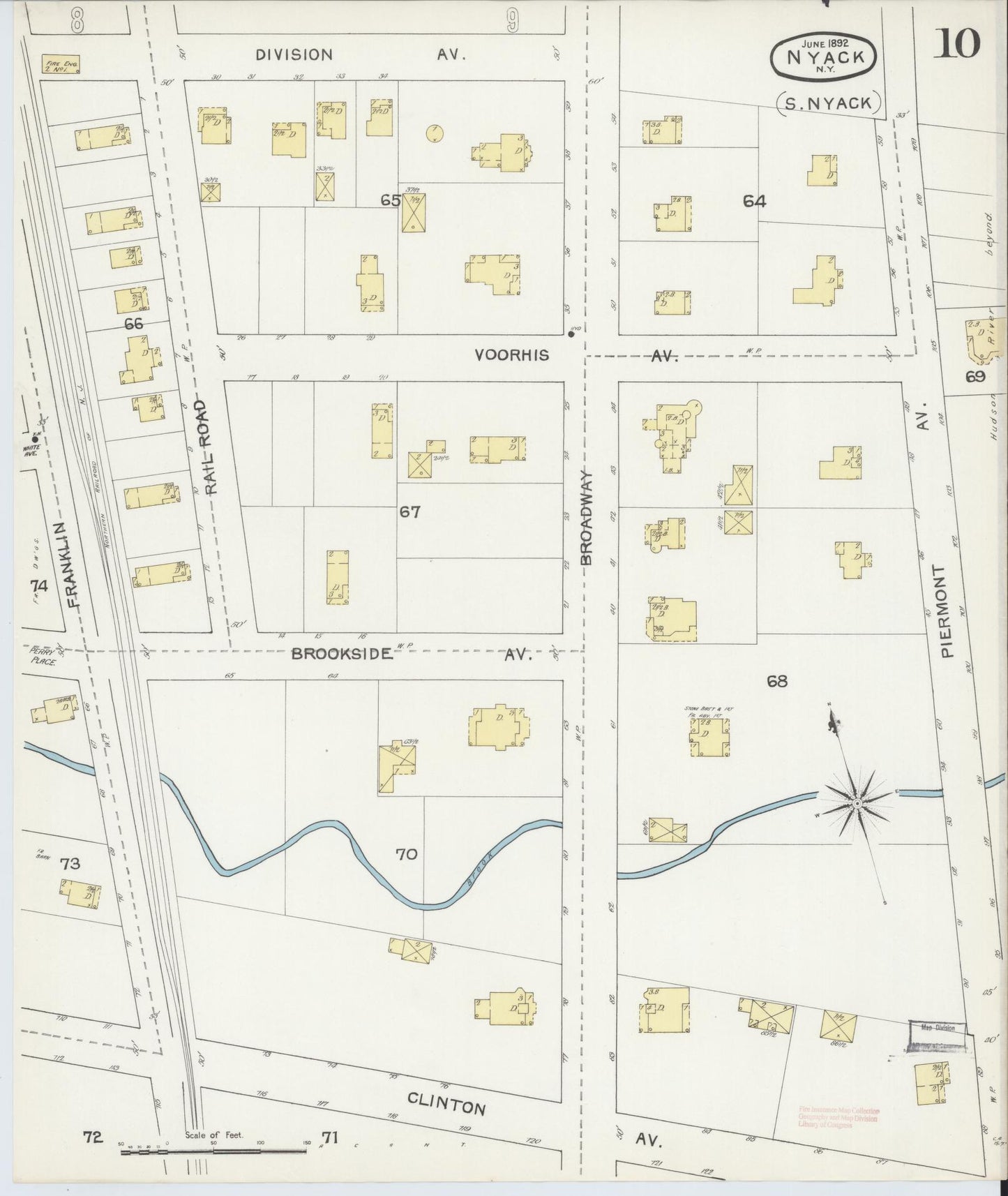 Sanborn Fire Insurance Map from Nyack, Rockland County, New York. (1892), Sheet #0010