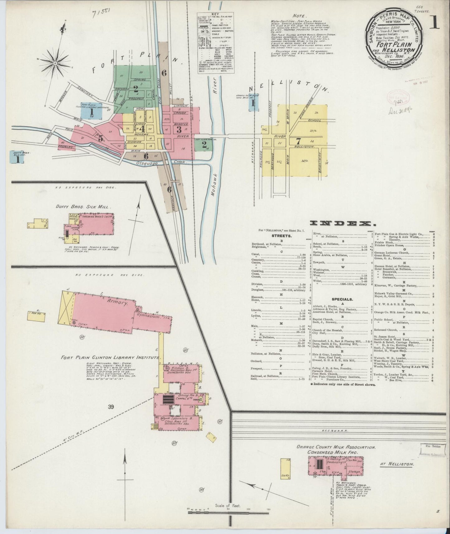 Sanborn Fire Insurance Map from Fort Plain, Montgomery County, New York. (1896) – Historic Sanborn Fire Insurance Map Print