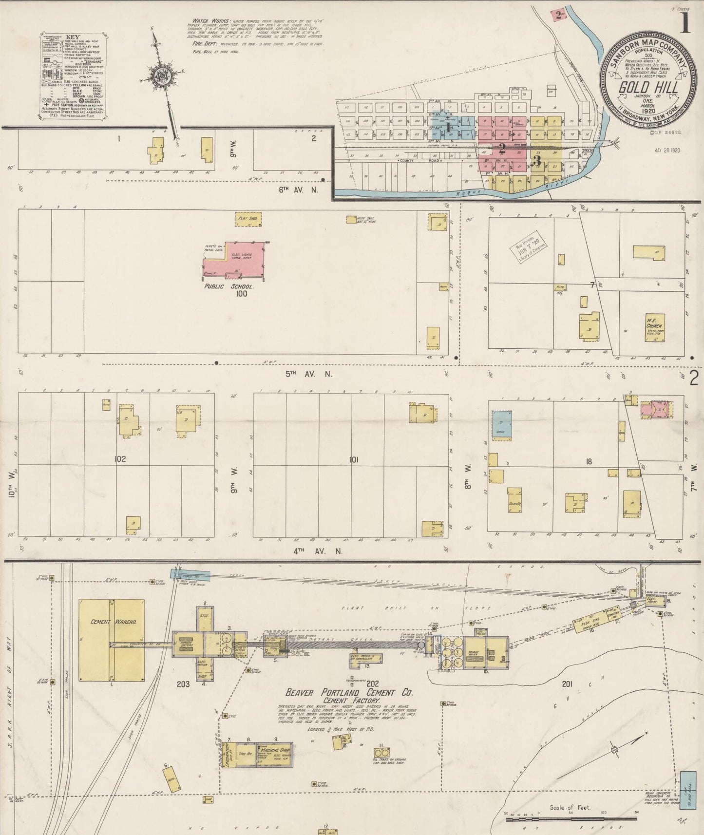 Sanborn Fire Insurance Map from Gold Hill, Jackson County, Oregon. (1920) – Historic Sanborn Fire Insurance Map Print