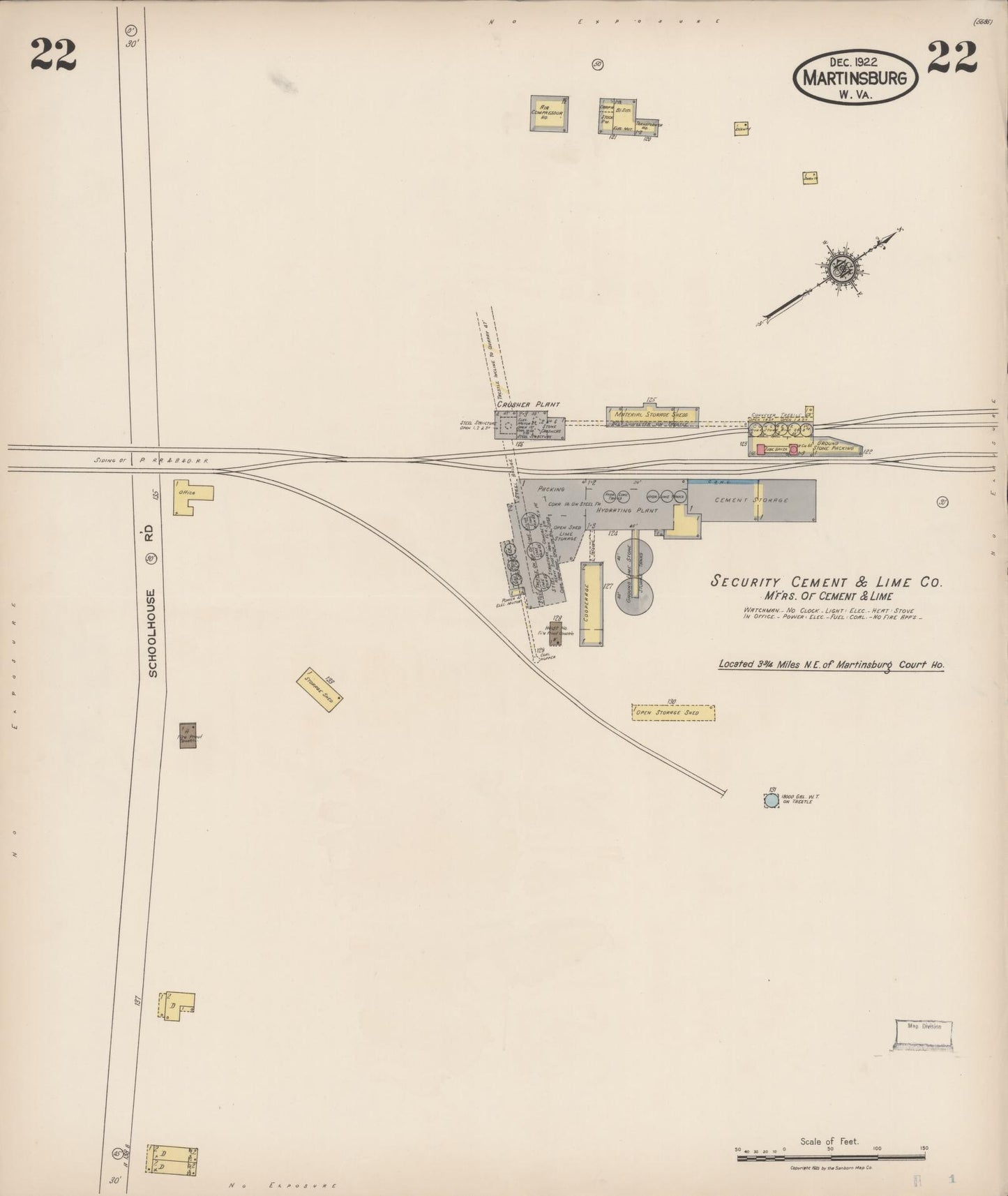 Sanborn Fire Insurance Map from Martinsburg, Berkeley County, West Virginia (1922), Sheet #0022 - Complete Map Set gallery image, historic Sanborn map, vintage wall art, West Virginia West Virginia