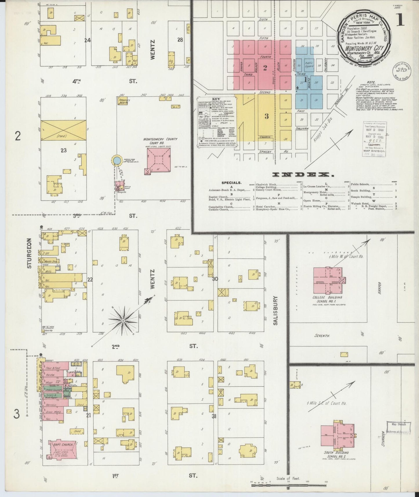 Sanborn Fire Insurance Map from Montgomery City, Montgomery County, Missouri. (1900) – Historic Sanborn Fire Insurance Map Print