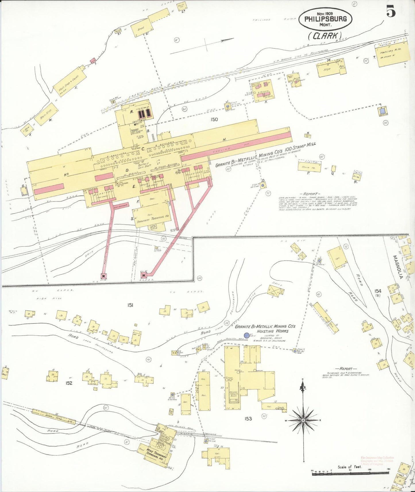 Sanborn Fire Insurance Map from Philipsburg, Granite County, Montana (1909), Sheet #0005 - Historic Sanborn Fire Insurance Map Print, vintage old map wall art, antique decor, genealogy gift, Montana Montana map