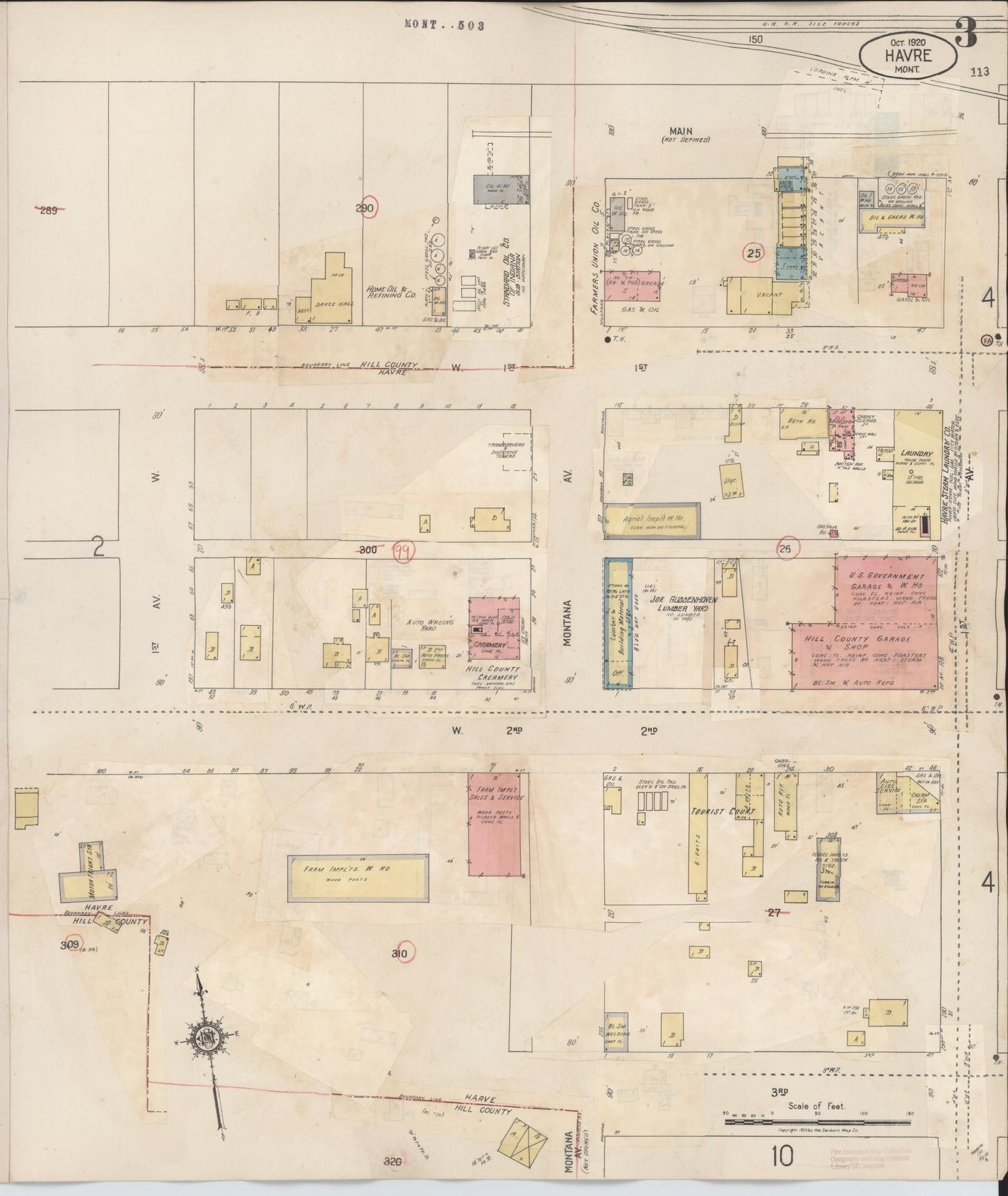 Sanborn Fire Insurance Map from Havre, Hill County, Montana (1943), Sheet #0003 - Historic Sanborn Fire Insurance Map Print, vintage old map wall art, antique decor, genealogy gift, Montana Montana map