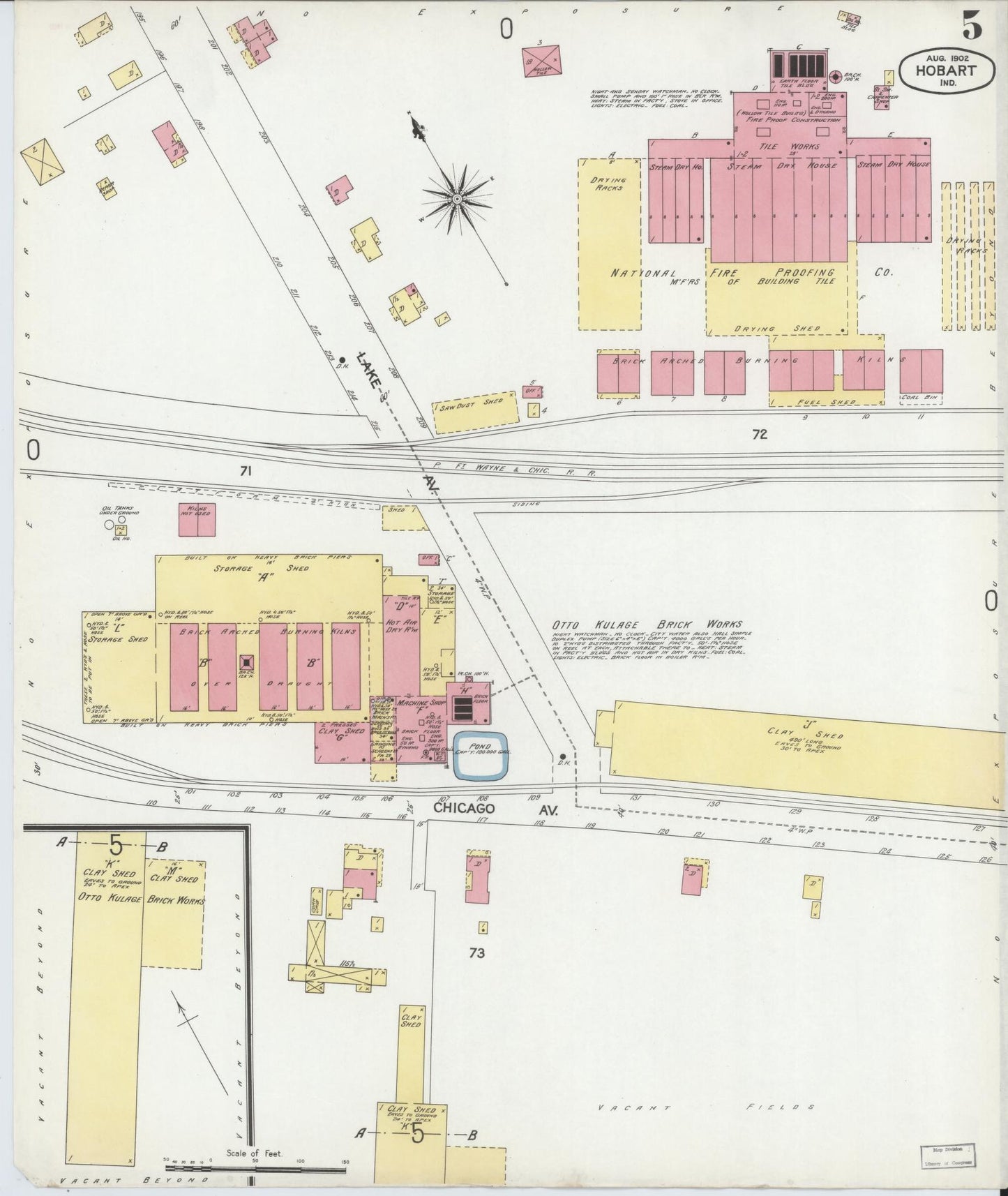 Sanborn Fire Insurance Map from Hobart, Lake County, Indiana (1902), Sheet #0005 - Complete Map Set gallery image, historic Sanborn map, vintage wall art, Indiana Indiana