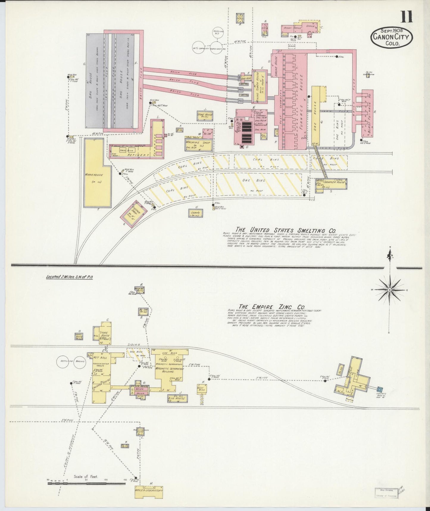 Sanborn Fire Insurance Map from Canon City, Fremont County, Colorado (1908), Sheet #0011 - Historic Sanborn Fire Insurance Map Print, vintage old map wall art, antique decor, genealogy gift, Colorado Colorado map