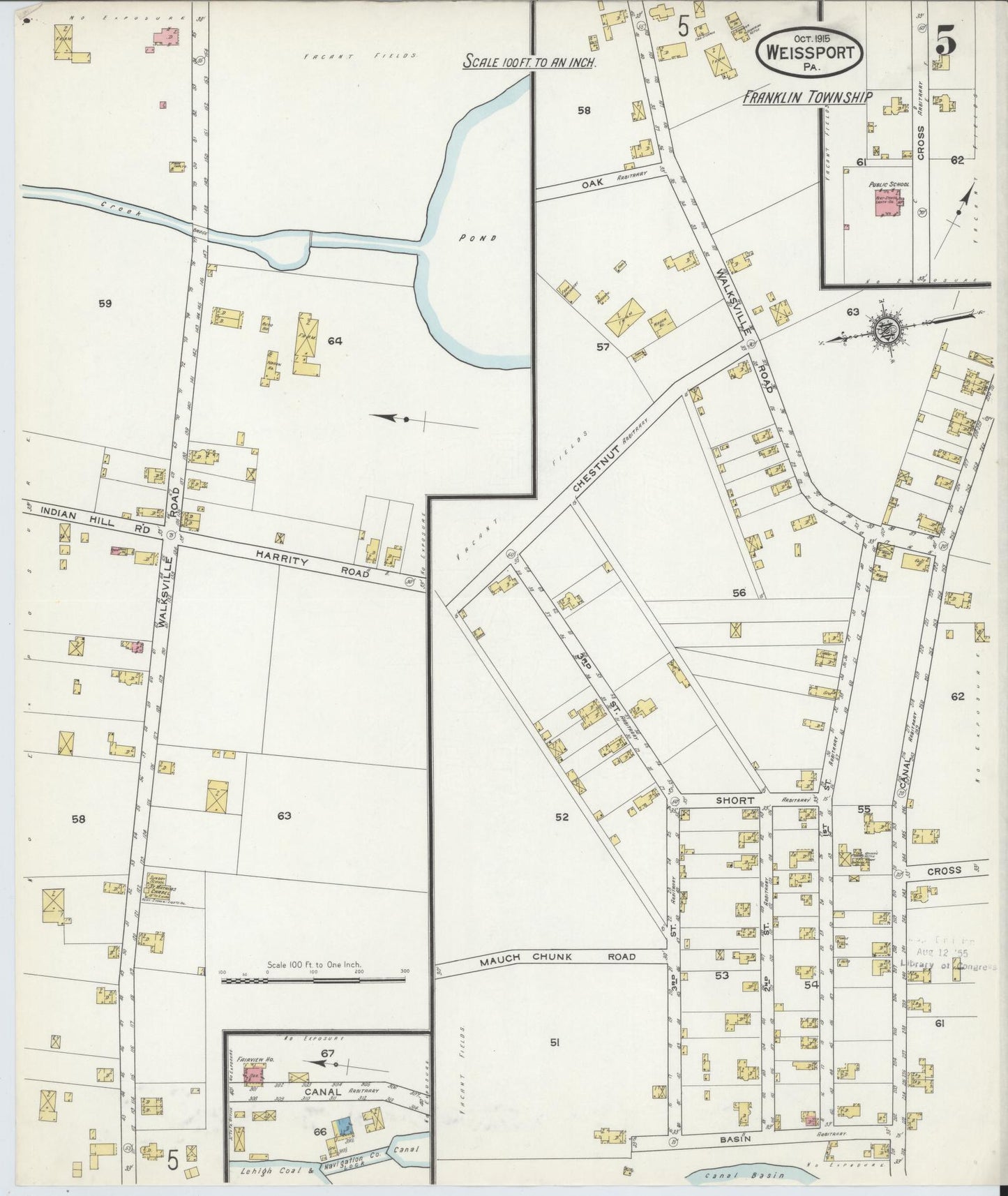 Sanborn Fire Insurance Map from Weissport, Carbon County, Pennsylvania (1915), Sheet #0005 - Complete Map Set gallery image, historic Sanborn map, vintage wall art, Pennsylvania Pennsylvania