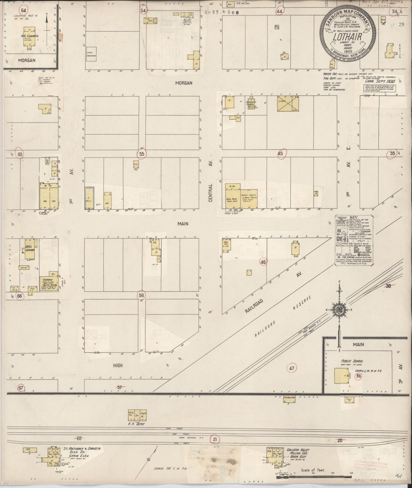Sanborn Fire Insurance Map from Lothair, Liberty County, Montana (1930), Sheet #0001 - Historic Sanborn Fire Insurance Map Print, vintage old map wall art, antique decor, genealogy gift, Montana Montana map