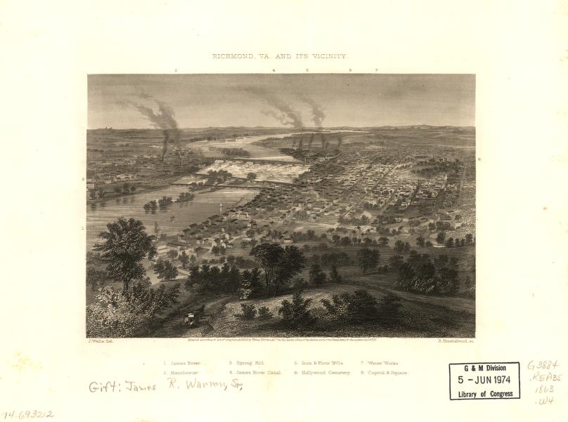 Richmond, Va. and its vicinity. (1863) – Historic Bird’s-Eye View Panorama Print