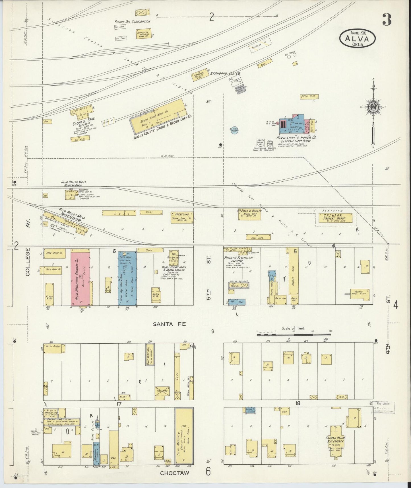Sanborn Fire Insurance Map from Alva, Woods County, Oklahoma (1914), Sheet #0003 - Historic Sanborn Fire Insurance Map Print, vintage old map wall art, antique decor, genealogy gift, Oklahoma Oklahoma map