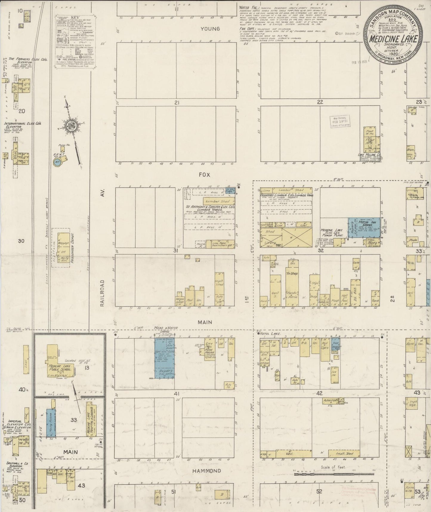 Sanborn Fire Insurance Map from Medicine Lake, Sheridan County, Montana (1920), Sheet #0001 - Historic Sanborn Fire Insurance Map Print, vintage old map wall art, antique decor, genealogy gift, Montana Montana map