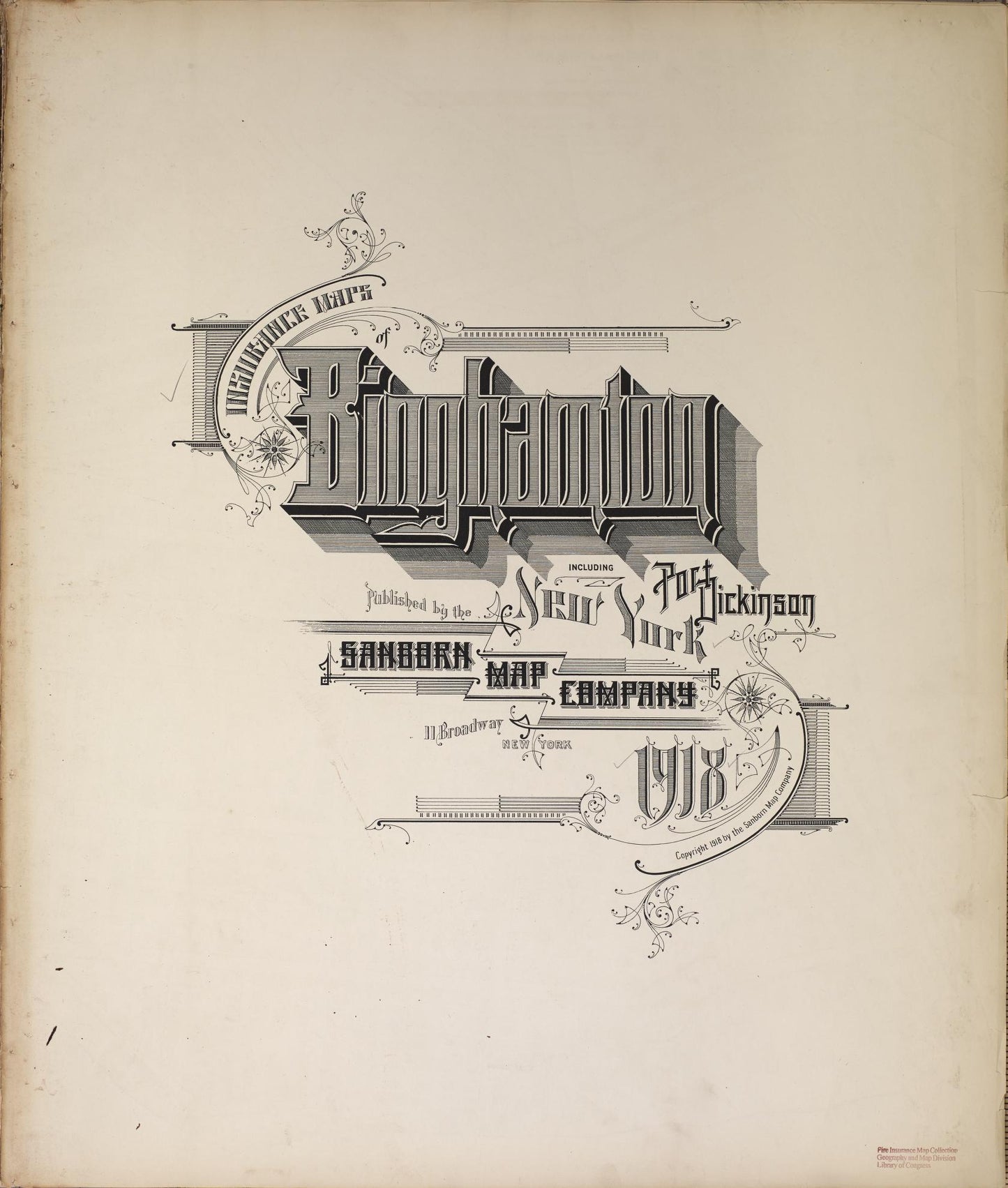 Sanborn Fire Insurance Map from Binghamton, Broome County, New York. (1918) – Historic Sanborn Fire Insurance Map Print