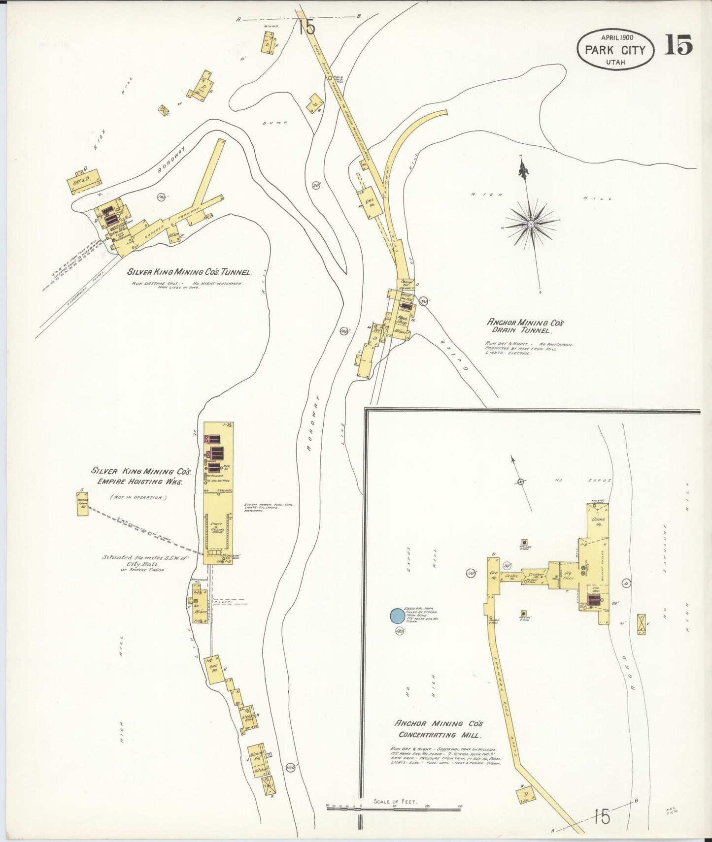 Sanborn Fire Insurance Map from Park City, Summit County, Utah (1900), Sheet #0015 - Complete Map Set gallery image, historic Sanborn map, vintage wall art, Utah Utah