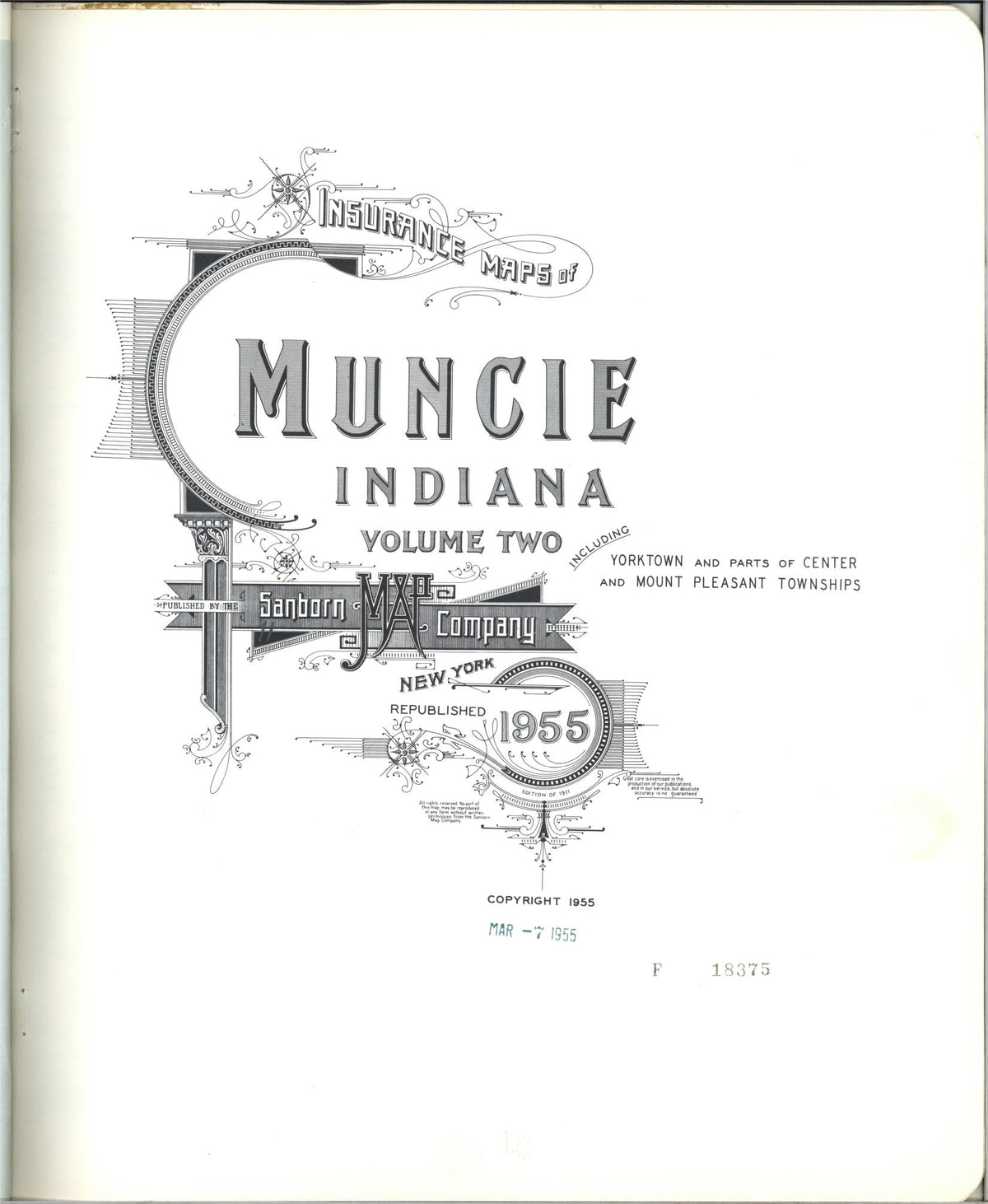 Sanborn Fire Insurance Map from Muncie, Delaware County, Indiana (1955), Sheet #0001 - Historic Sanborn Fire Insurance Map Print, vintage old map wall art, antique decor, genealogy gift, Muncie Delaware map