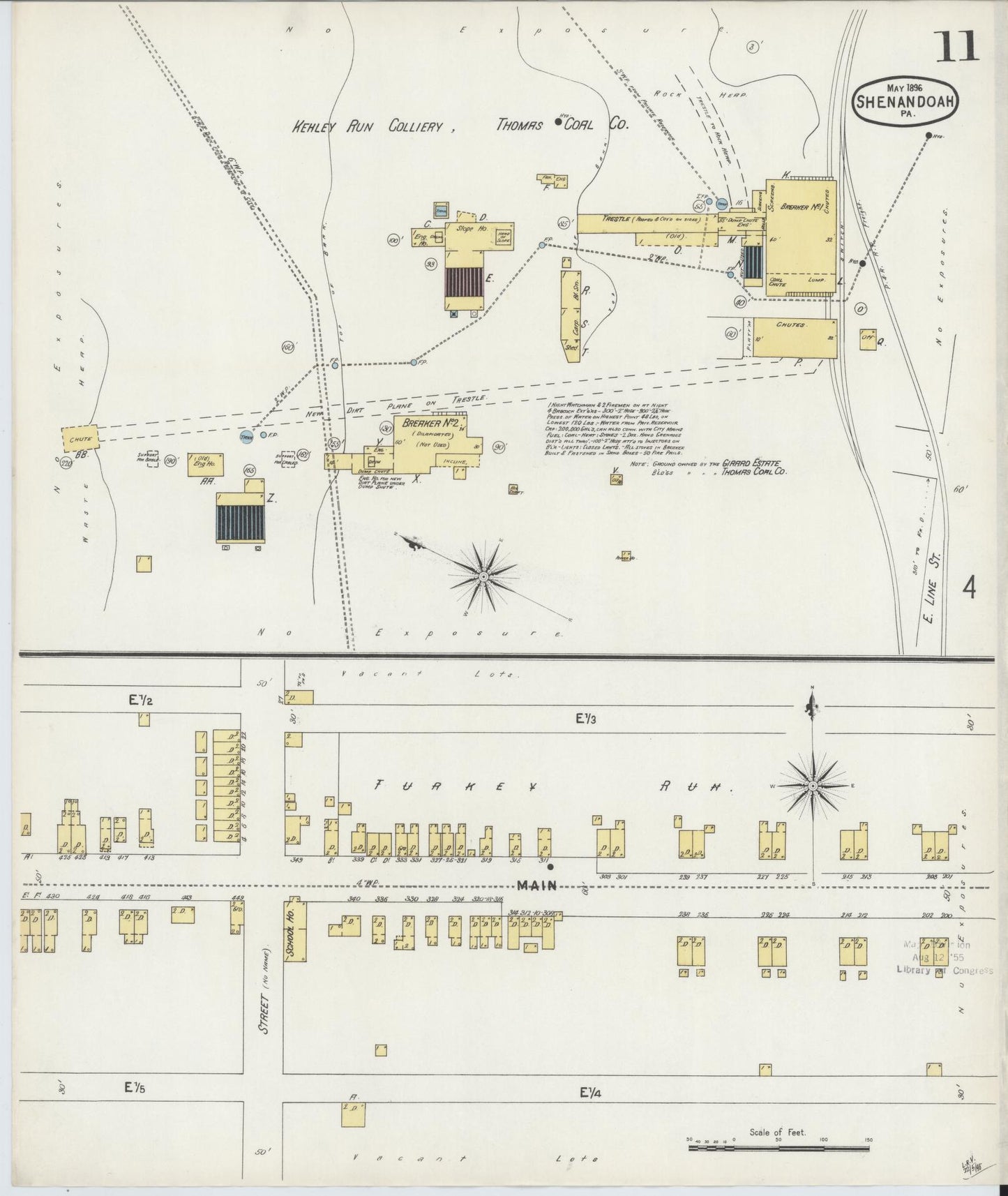 Sanborn Fire Insurance Map from Shenandoah, Schuylkill County, Pennsylvania (1896), Sheet #0011 - Complete Map Set gallery image, historic Sanborn map, vintage wall art, Pennsylvania Pennsylvania
