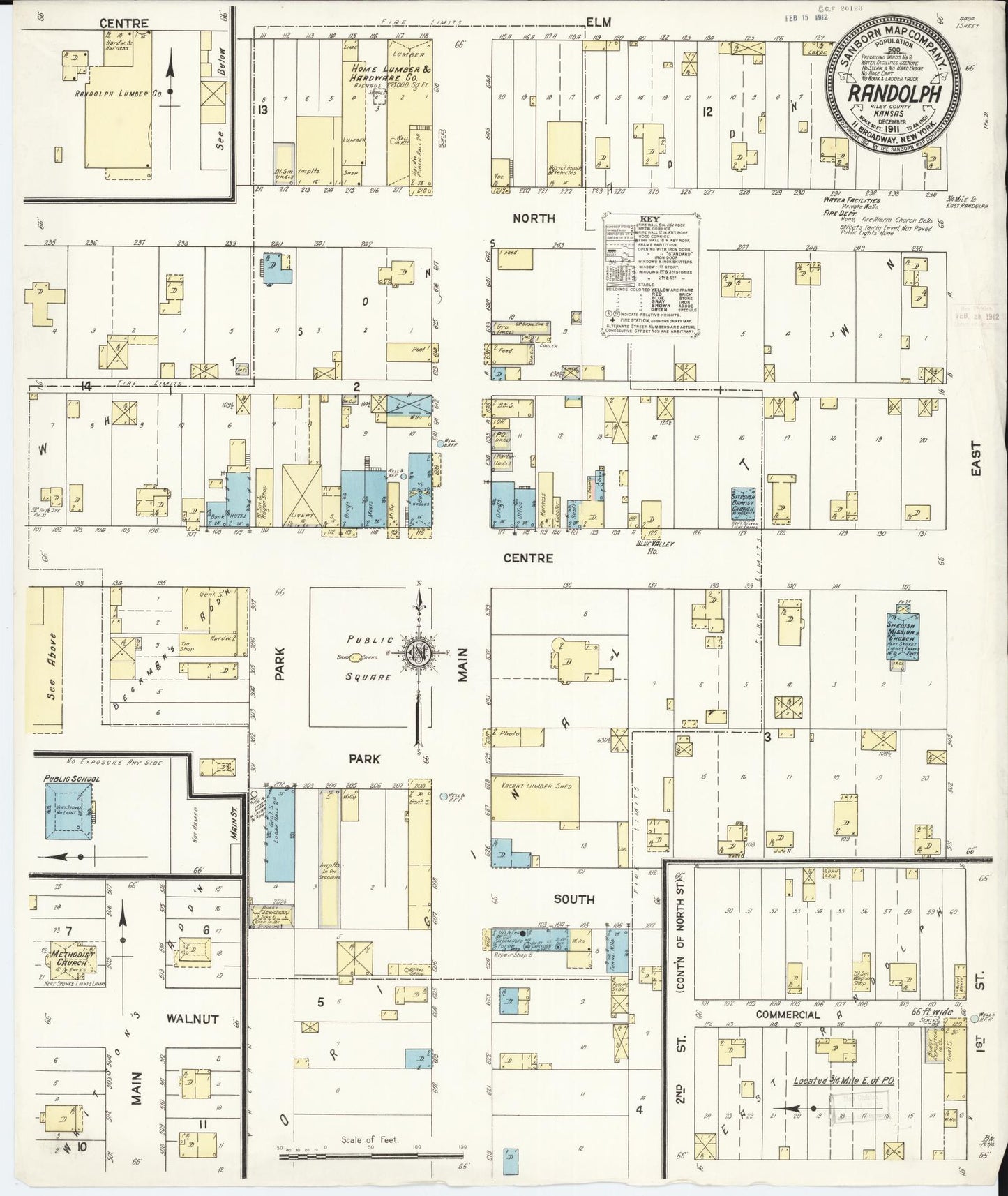 Sanborn Fire Insurance Map from Randolph, Riley County, Kansas (1911), Sheet #0001 - Historic Sanborn Fire Insurance Map Print, vintage old map wall art, antique decor, genealogy gift, Kansas Kansas map