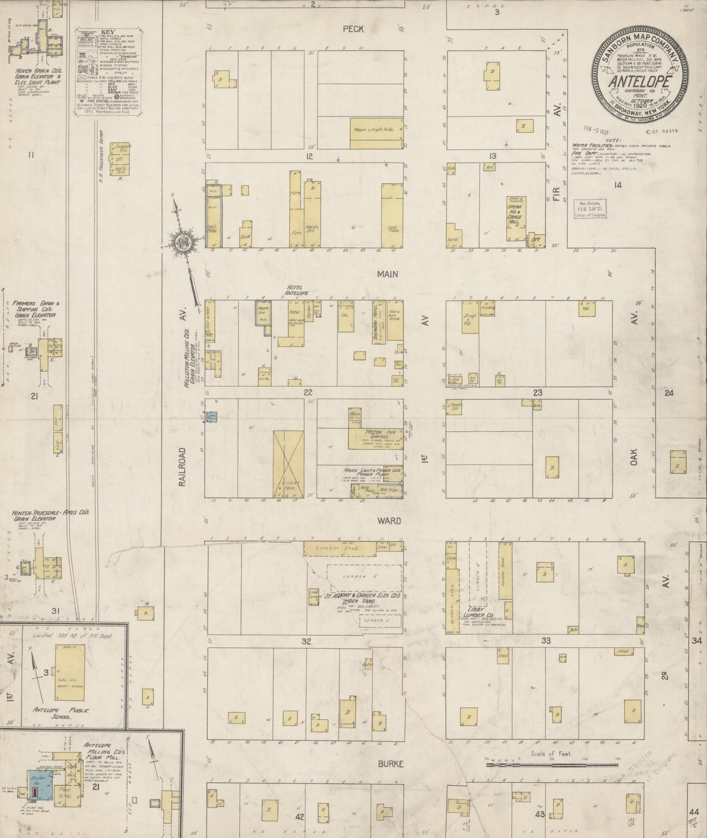 Sanborn Fire Insurance Map from Antelope, Sheridan County, Montana (1920), Sheet #0001 - Historic Sanborn Fire Insurance Map Print, vintage old map wall art, antique decor, genealogy gift, Montana Montana map