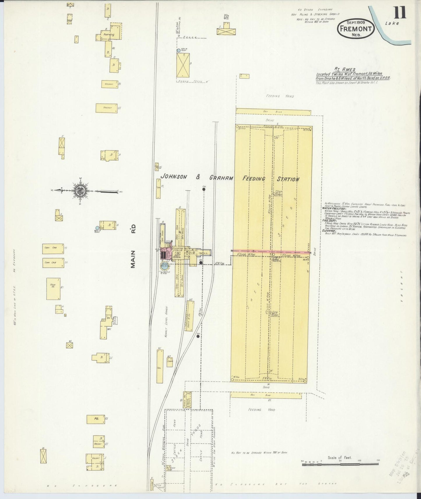 Sanborn Fire Insurance Map from Fremont, Dodge County, Nebraska (1909), Sheet #0011 - Complete Map Set gallery image, historic Sanborn map, vintage wall art, Nebraska Nebraska