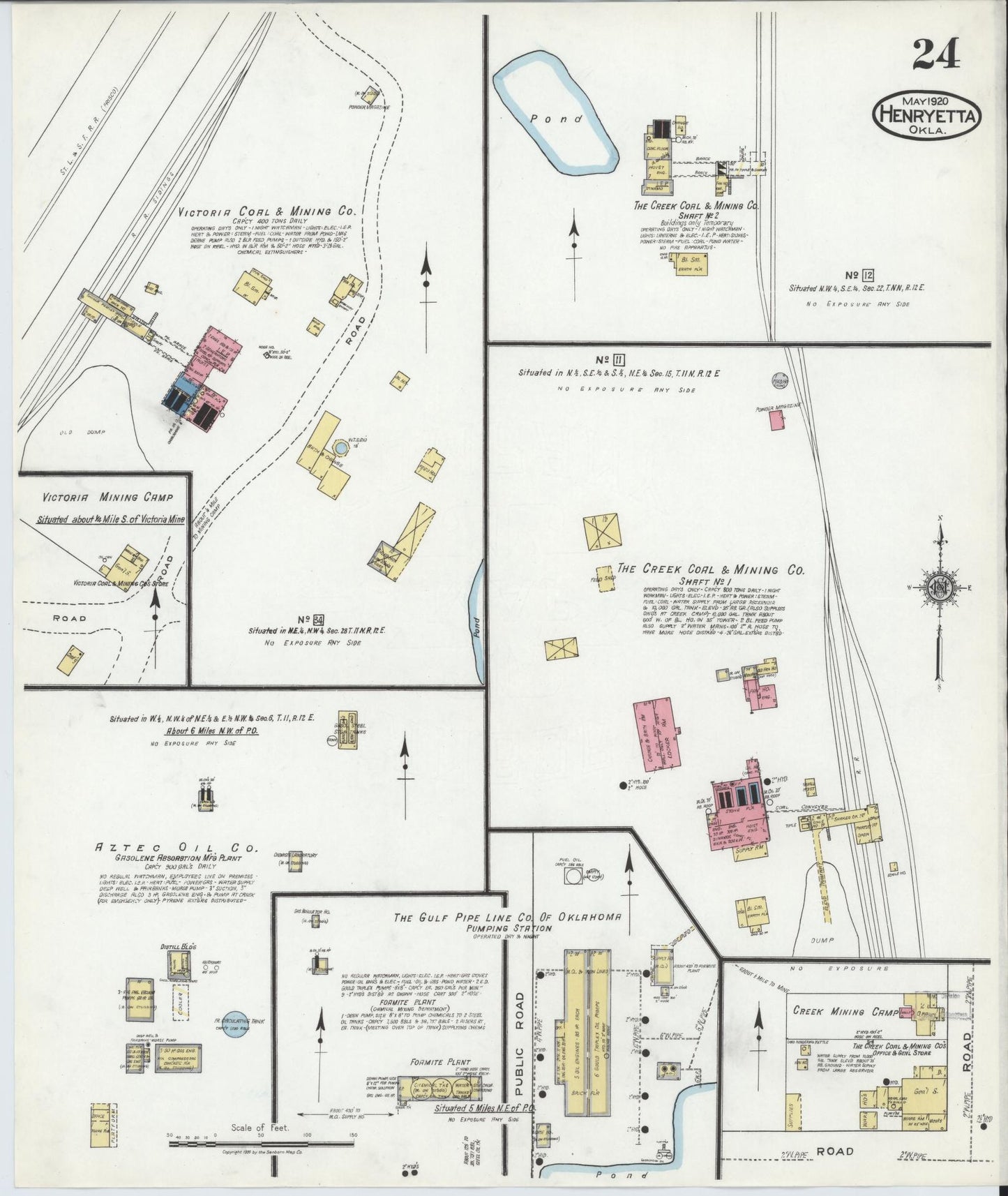 Sanborn Fire Insurance Map from Henryetta, Okmulgee County, Oklahoma (1920), Sheet #0024 - Complete Map Set gallery image, historic Sanborn map, vintage wall art, Oklahoma Oklahoma
