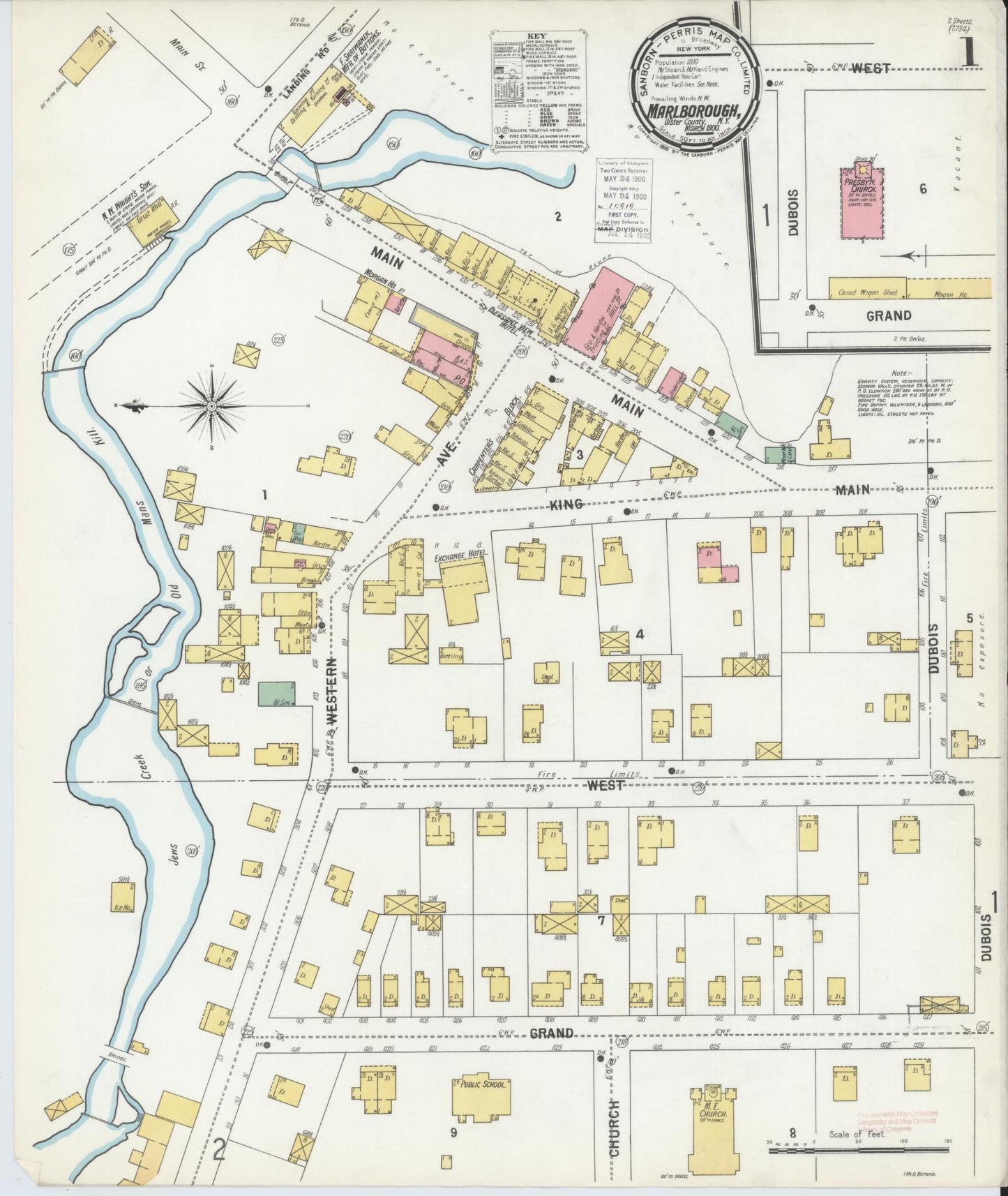 Sanborn Fire Insurance Map from Marlborough, Ulster County, New York. (1900) – Historic Sanborn Fire Insurance Map Print