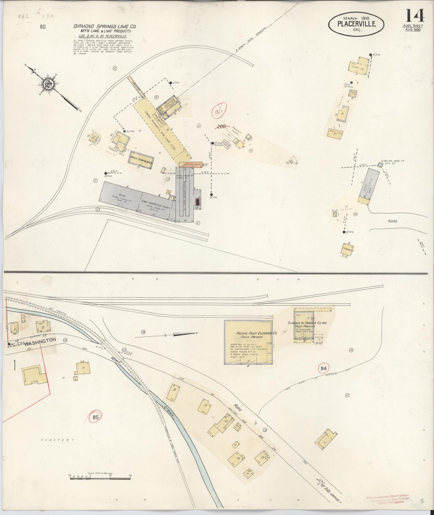 Sanborn Fire Insurance Map from Placerville, El Dorado County, California (1940), Sheet #0014 - Complete Map Set gallery image, historic Sanborn map, vintage wall art, California California