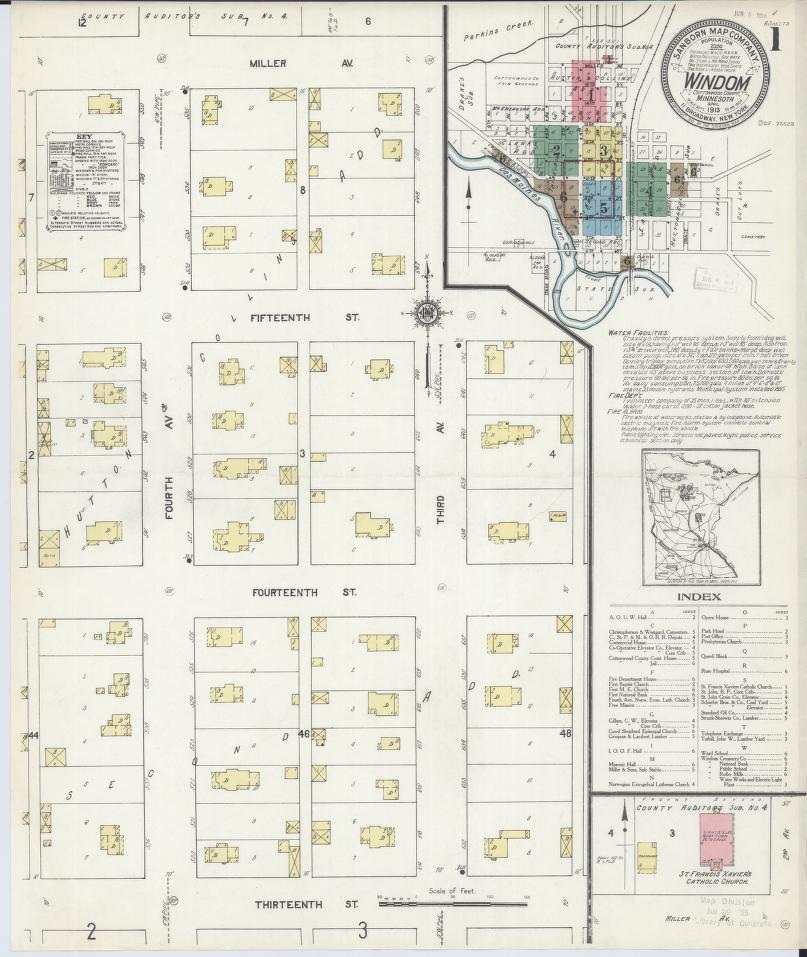 Sanborn Fire Insurance Map from Windom, Cottonwood County, Minnesota. (1913) – Map View