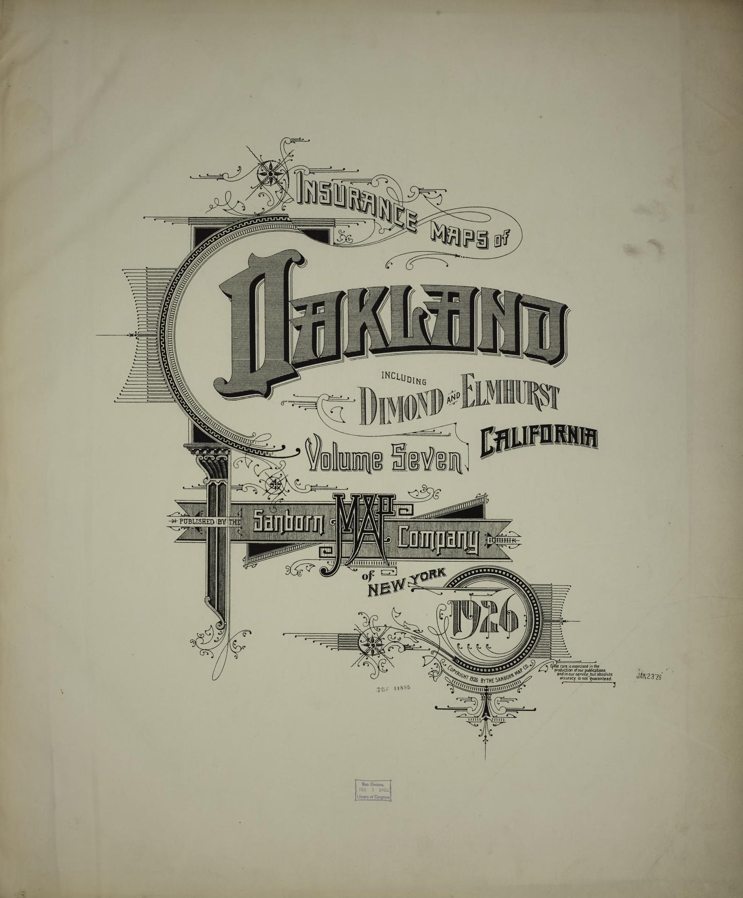 Sanborn Fire Insurance Map from Oakland, Alameda County, California (1926), Sheet #0001 - Historic Sanborn Fire Insurance Map Print, vintage old map wall art, antique decor, genealogy gift, California California map