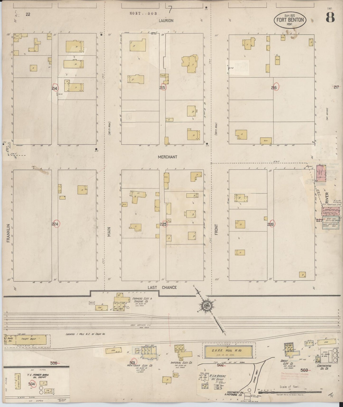 Sanborn Fire Insurance Map from Fort Benton, Chouteau County, Montana (1939), Sheet #0008 - Complete Map Set gallery image, historic Sanborn map, vintage wall art, Montana Montana
