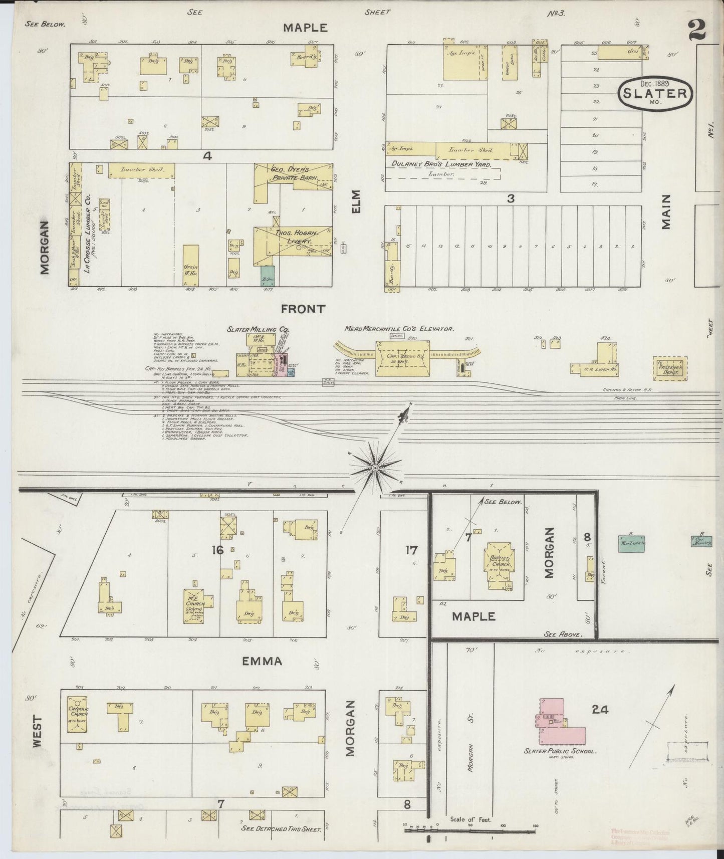 Sanborn Fire Insurance Map from Slater, Saline County, Missouri (1890), Sheet #0002 - Historic Sanborn Fire Insurance Map Print, vintage old map wall art, antique decor, genealogy gift, Missouri Missouri map