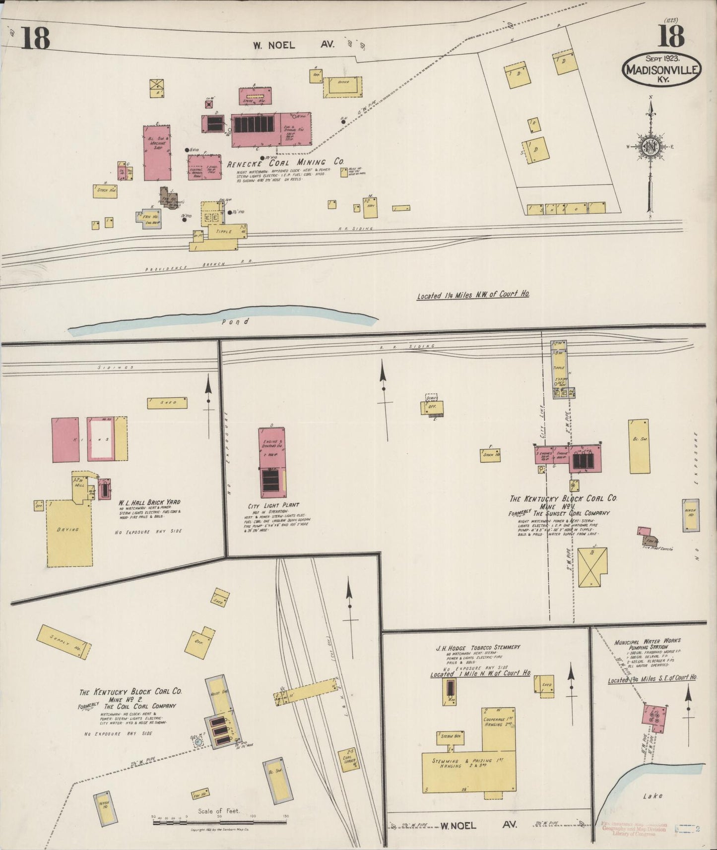 Sanborn Fire Insurance Map from Madisonville, Hopkins County, Kentucky (1923), Sheet #0018 - Complete Map Set gallery image, historic Sanborn map, vintage wall art, Kentucky Kentucky