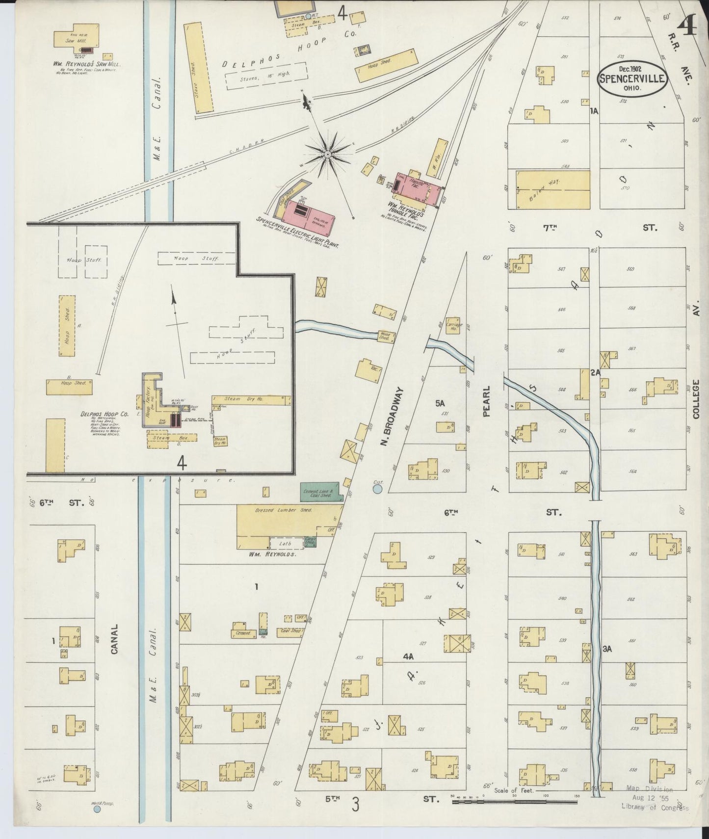 Sanborn Fire Insurance Map from Spencerville, Allen County, Ohio (1902), Sheet #0004 - Historic Sanborn Fire Insurance Map Print, vintage old map wall art, antique decor, genealogy gift, Ohio Ohio map