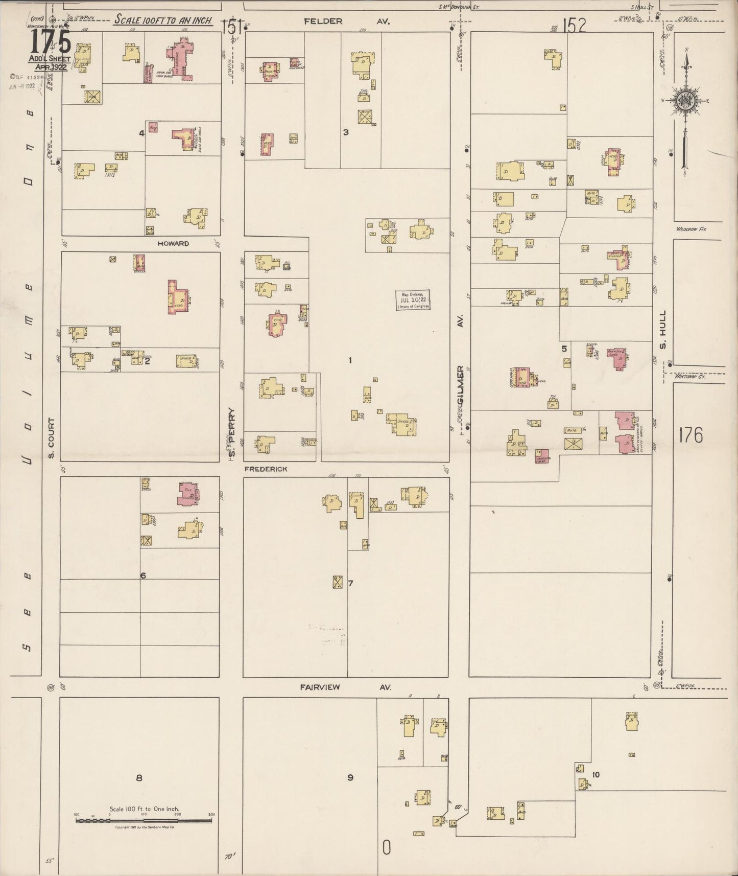 Sanborn Fire Insurance Map from Montgomery, Montgomery County, Alabama. (1922) – Historic Sanborn Fire Insurance Map Print