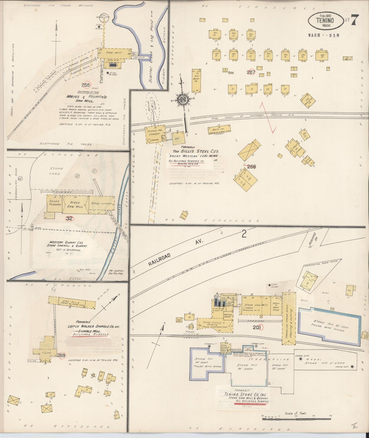 Sanborn Fire Insurance Map from Tenino, Thurston County, Washington (1942), Sheet #0007 - Complete Map Set gallery image, historic Sanborn map, vintage wall art, Washington Washington