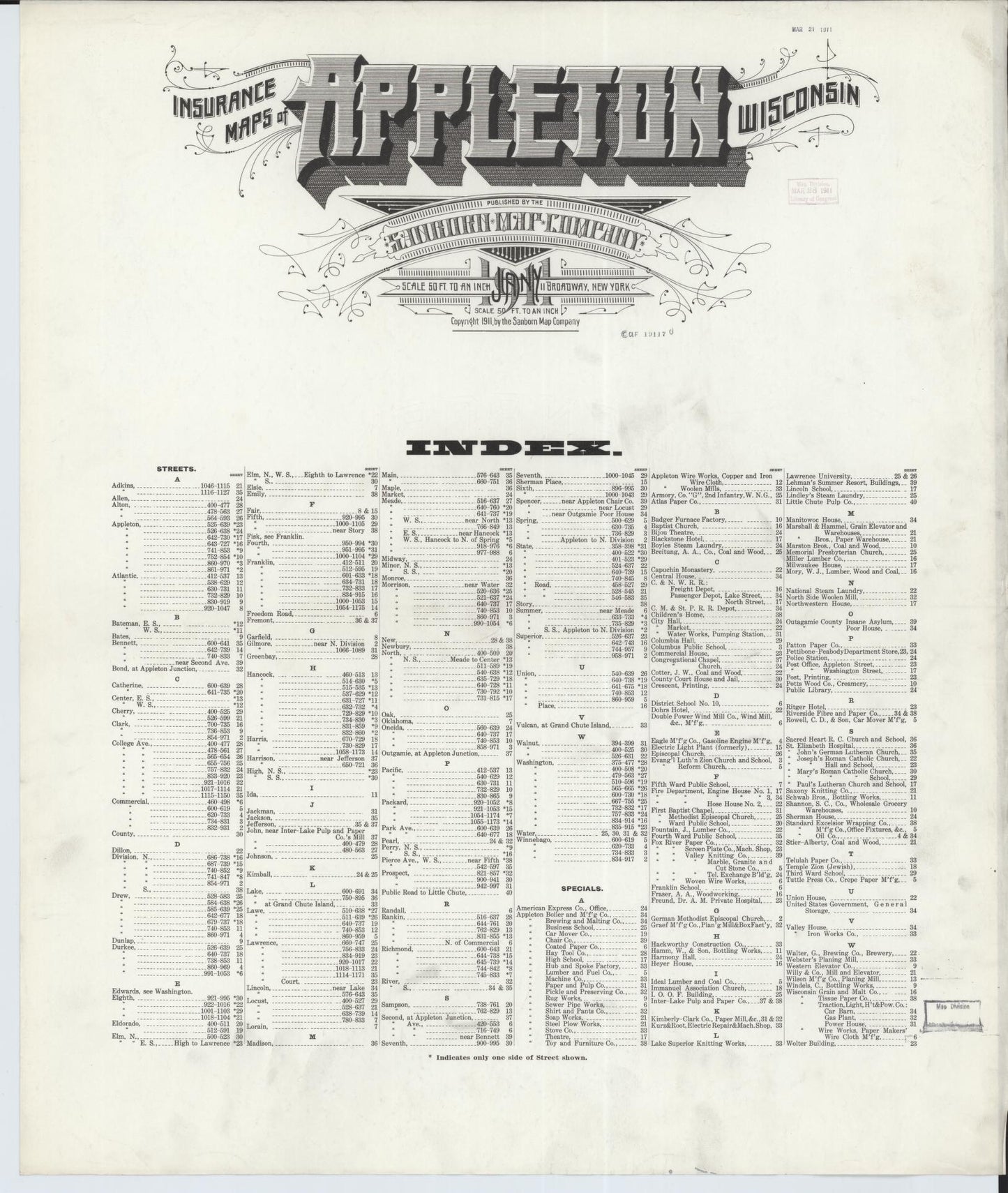 Appleton, Outagamie County, Wisconsin (1911) – Sanborn Fire Insurance Map – Map View